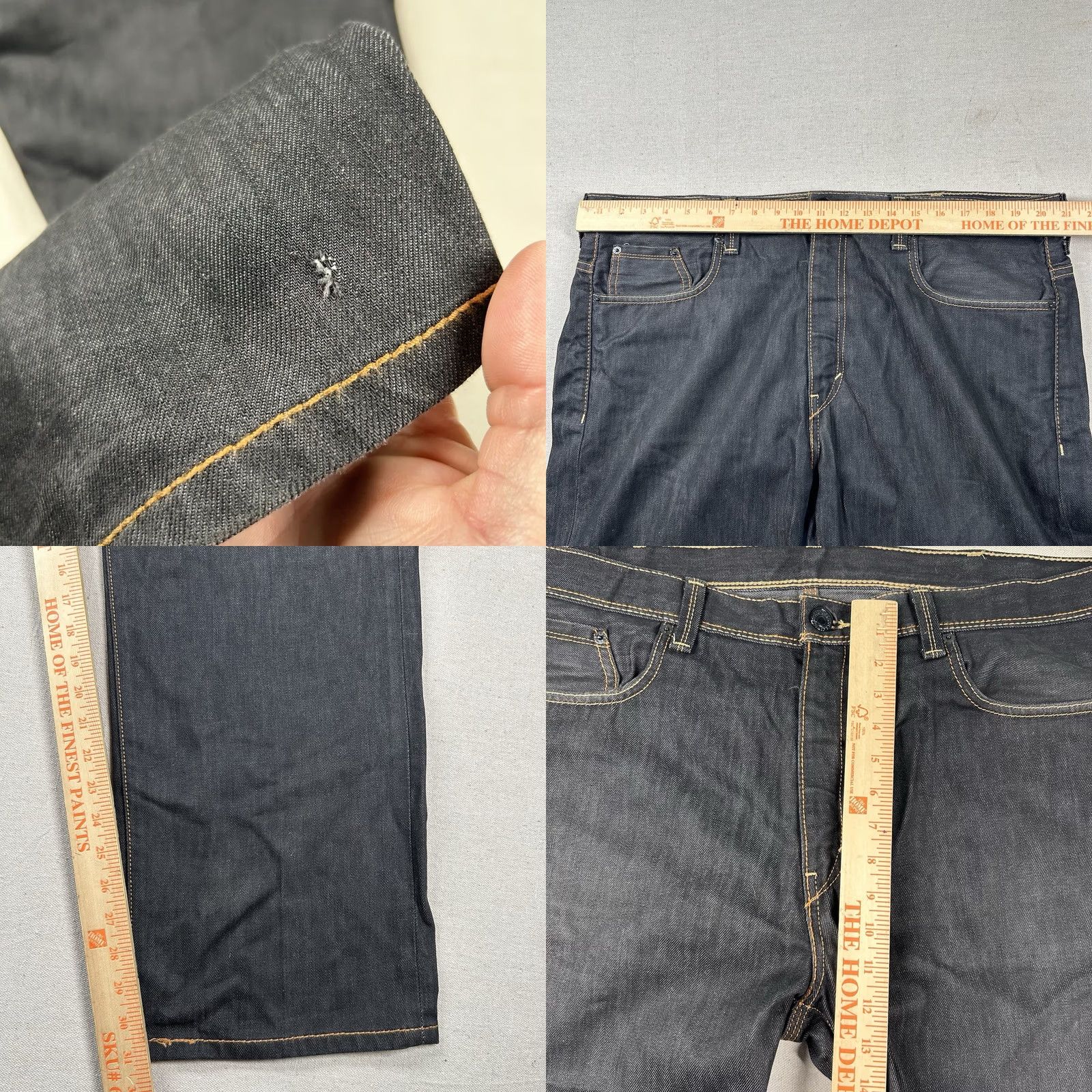 Levi's VINTAGE Levi's 569 Jeans Mens 38x30 Boot Cut Dark Wash Denim Classic Blue 5-Pocket Mens jeans measurements 31 inseam 42 waist 2000s style Boys? Size US 38 / EU 54 - 8 Thumbnail