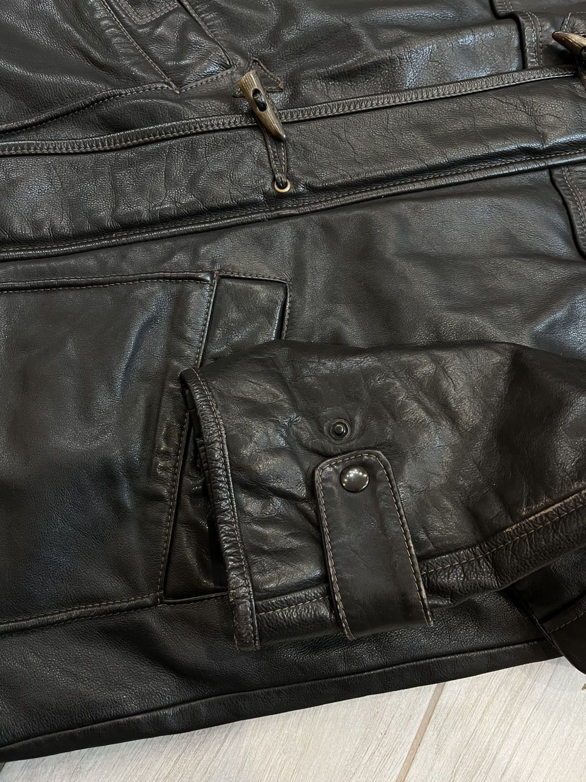 Vintage Vintage Avantgarde Leather Jacket 80s rare retro Size US L / EU 52-54 / 3 - 12 Thumbnail