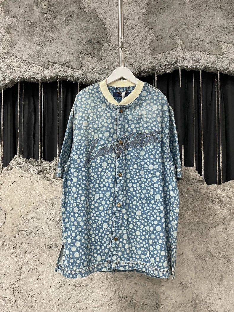 Louis Vuitton Louis Vuitton Yayoi Kusama Polka Dot Denim Baseball Shirt Size US XL / EU 56 / 4 - 1 Thumbnail