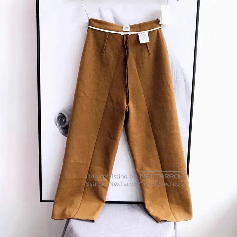 Hermes Hermes Khaki Wide-Leg Pants Size 42" / US 20 - 4 Thumbnail