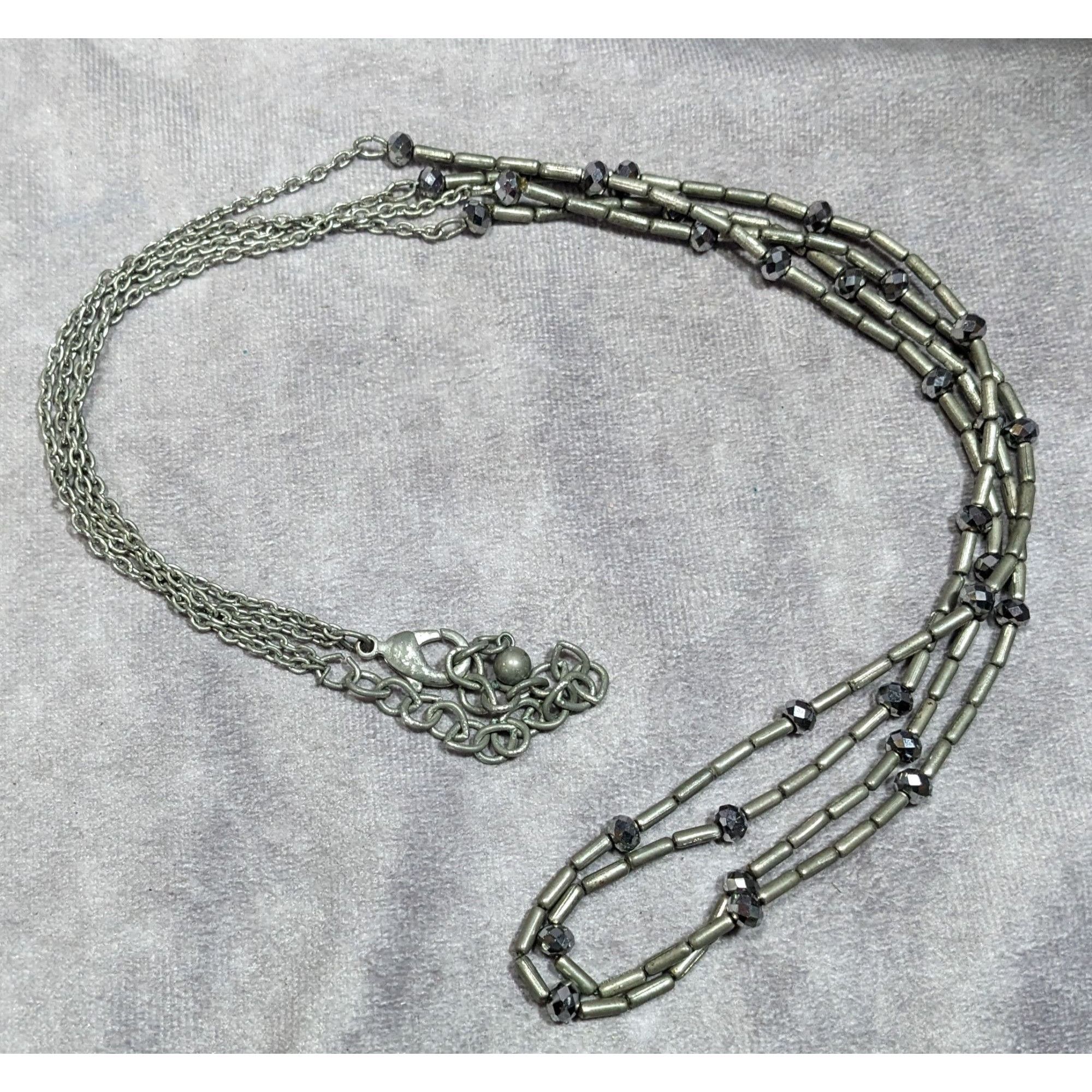 Other Elegant Glam Multilayer Metal And Glass Silver Tone Beaded N Size ONE SIZE - 8 Thumbnail