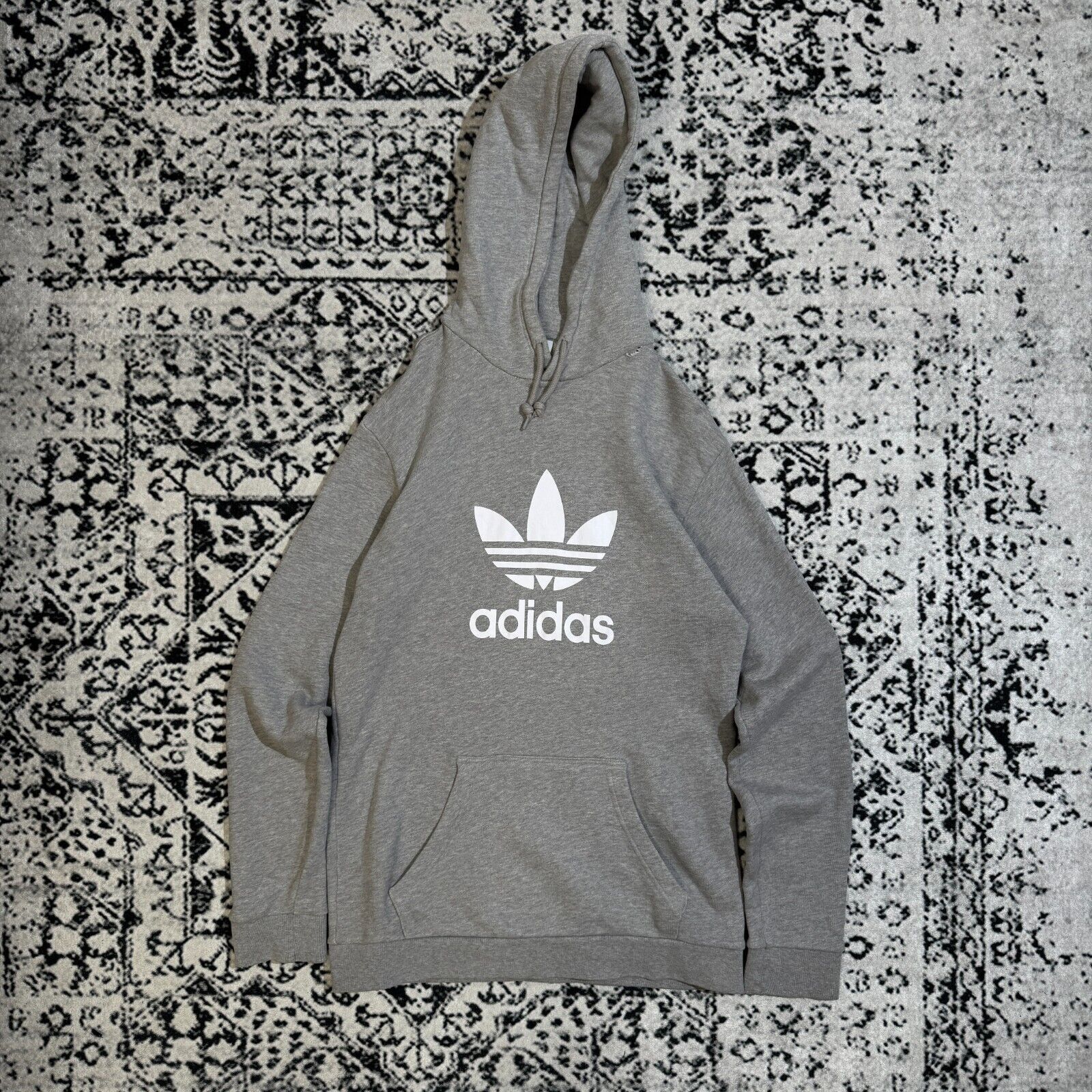 Adidas × Vintage Vintage Adidas Unisex Gray Cotton Hoodie Size S Regular Fit Size US S / EU 44-46 / 1 - 1 Thumbnail