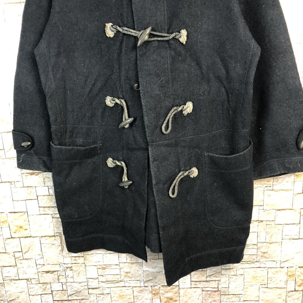 Issey Miyake DL Issey Miyake Men Dark Blue Hoodie duffle coat #A567 Size US M / EU 48-50 / 2 - 6 Thumbnail