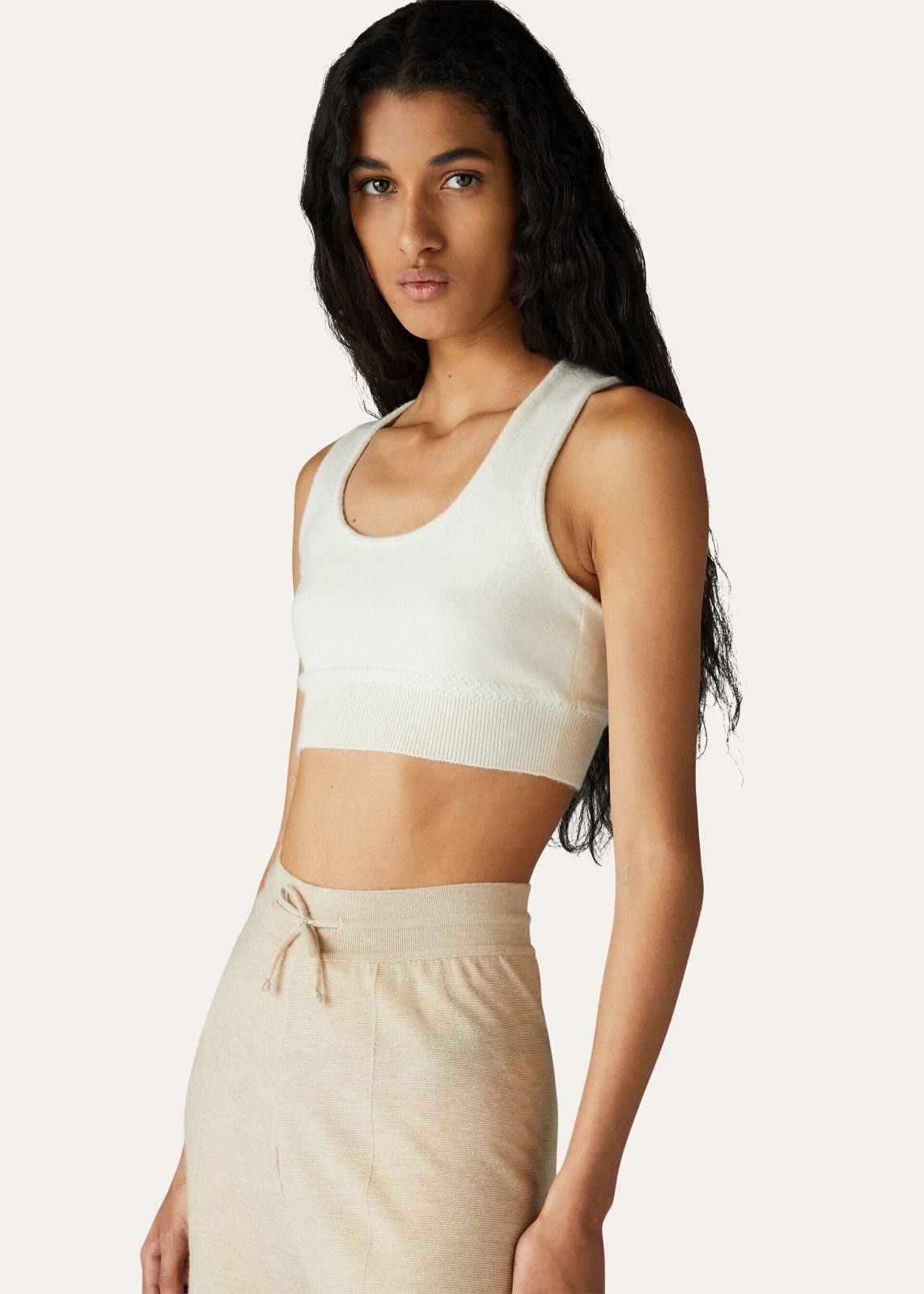 Loro Piana o1srvl11e1125 FAN1851 Cocooning Crop Top in White Size L / US 10 / IT 46 - 3 Thumbnail