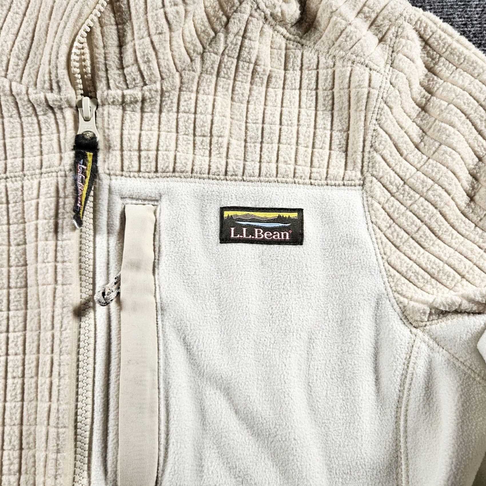 Vintage LL Bean Fleece Jacket Womens M Beige Full Zip Pockets Outdoor Merch Casual Travel Size M / US 6-8 / IT 42-44 - 2 Thumbnail