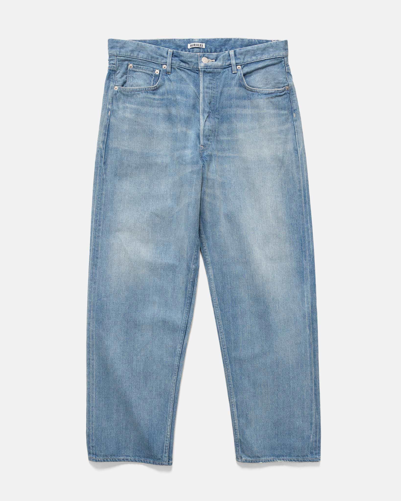 Auralee auralee selvedge heavy denim painter pants (faded indigo