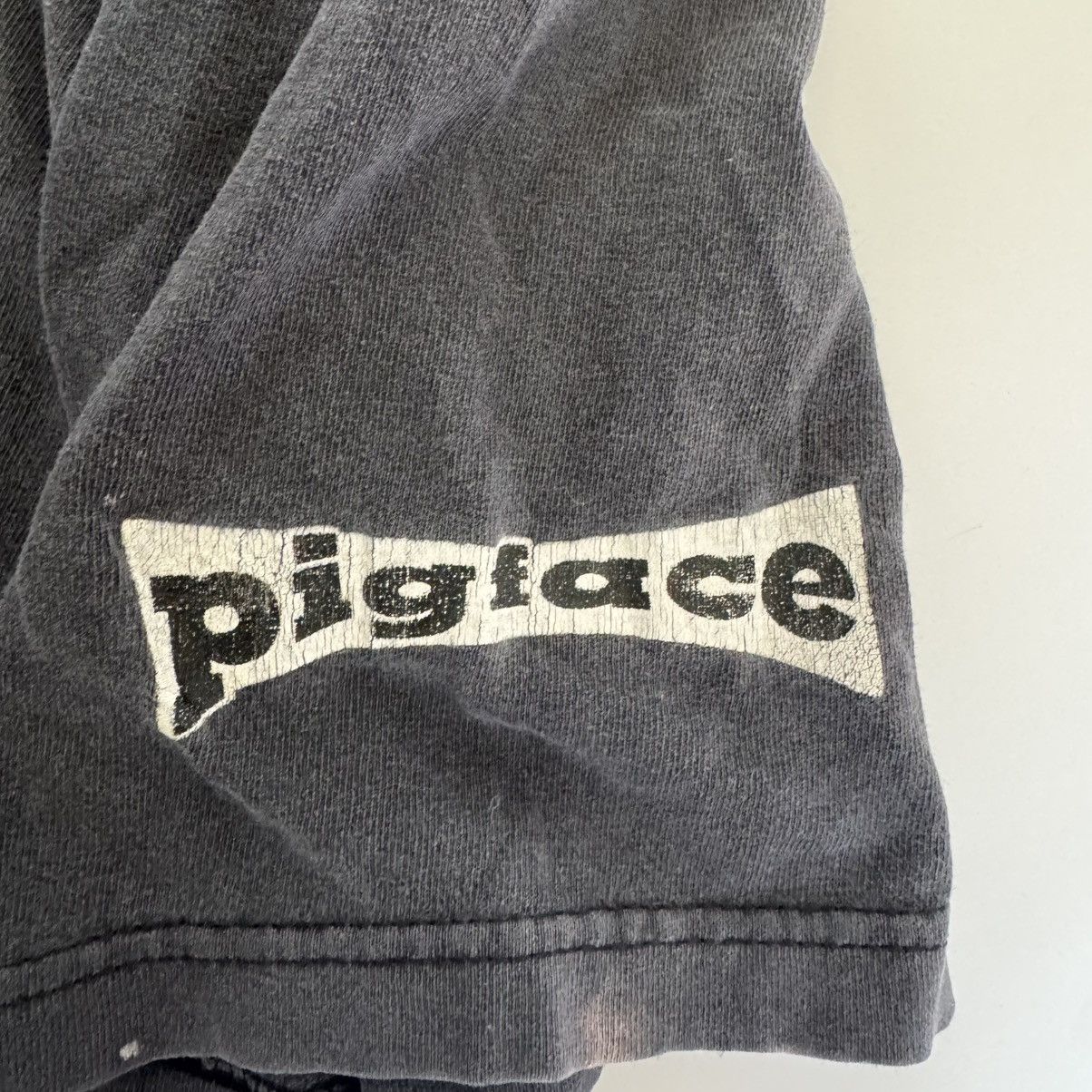 Alstyle vintage distressed/bleached pigface t shirt - black Size US XL / EU 56 / 4 - 4 Thumbnail