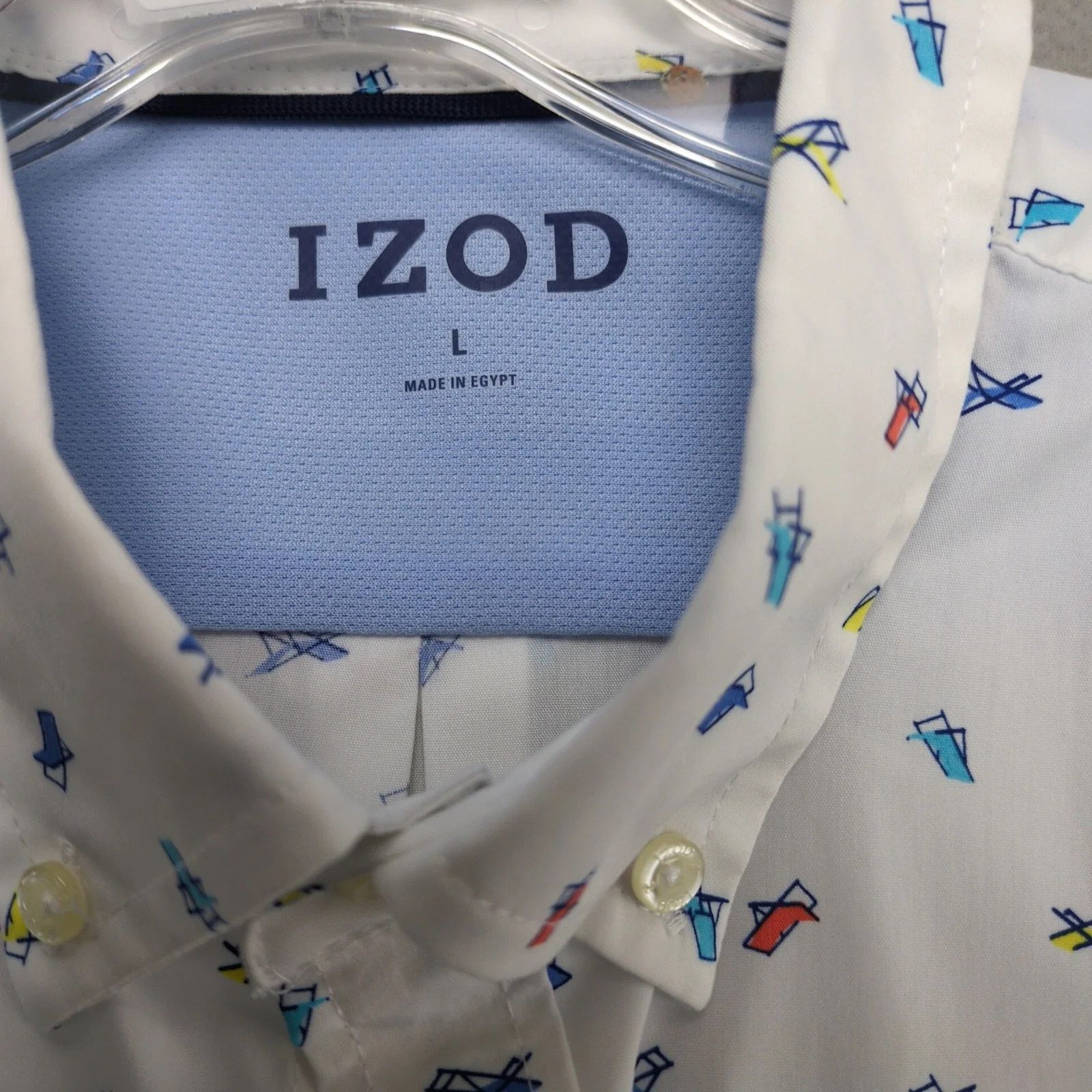 Izod Izod Retro Beach Chair Print Button Down Shirt Men's L Size US L / EU 52-54 / 3 - 7 Thumbnail