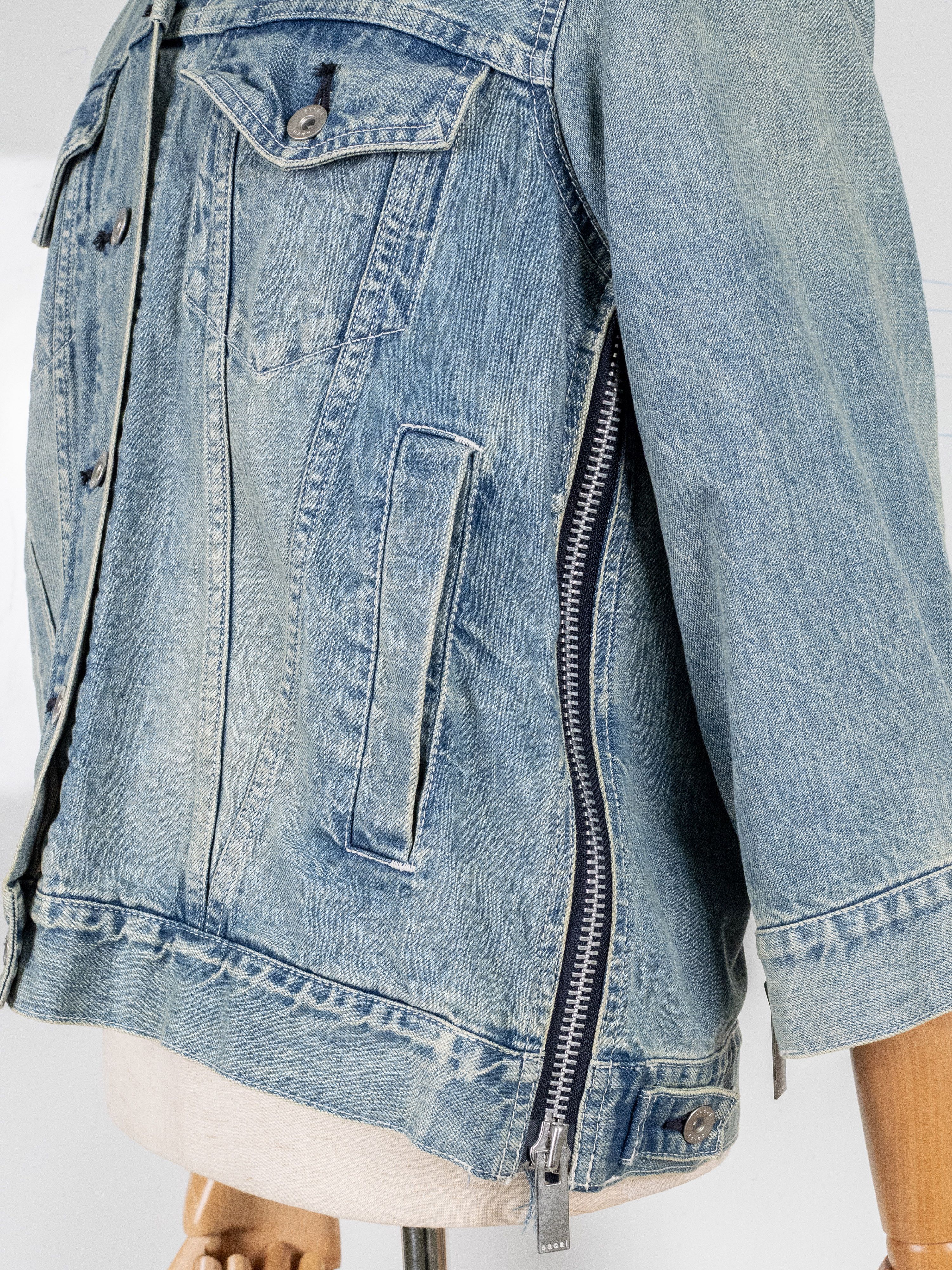 Sacai Sacai Blue Washed Denim Jackets With Fur Collar Size S / US 4 / IT 40 - 5 Thumbnail