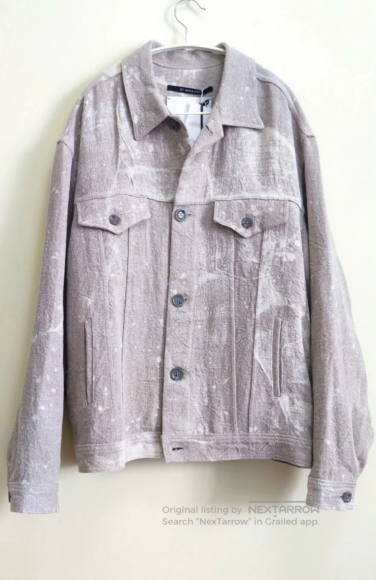 Song For The Mute Artisan Linen Painted Coat for Men. Size US M / EU 48-50 / 2 - 3 Thumbnail