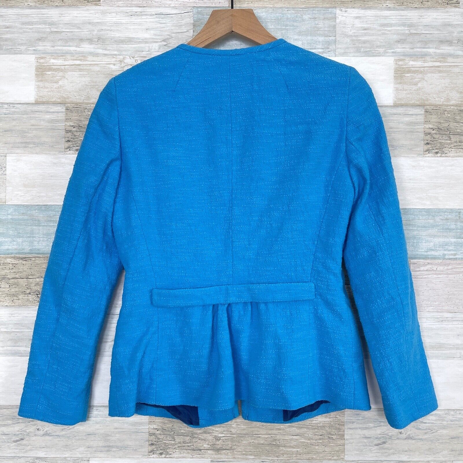 Lafayette 148 Lafayette 148 NY Textured Blazer Jacket Blue Ruched 4 Size S / US 4 / IT 40 - 4 Thumbnail