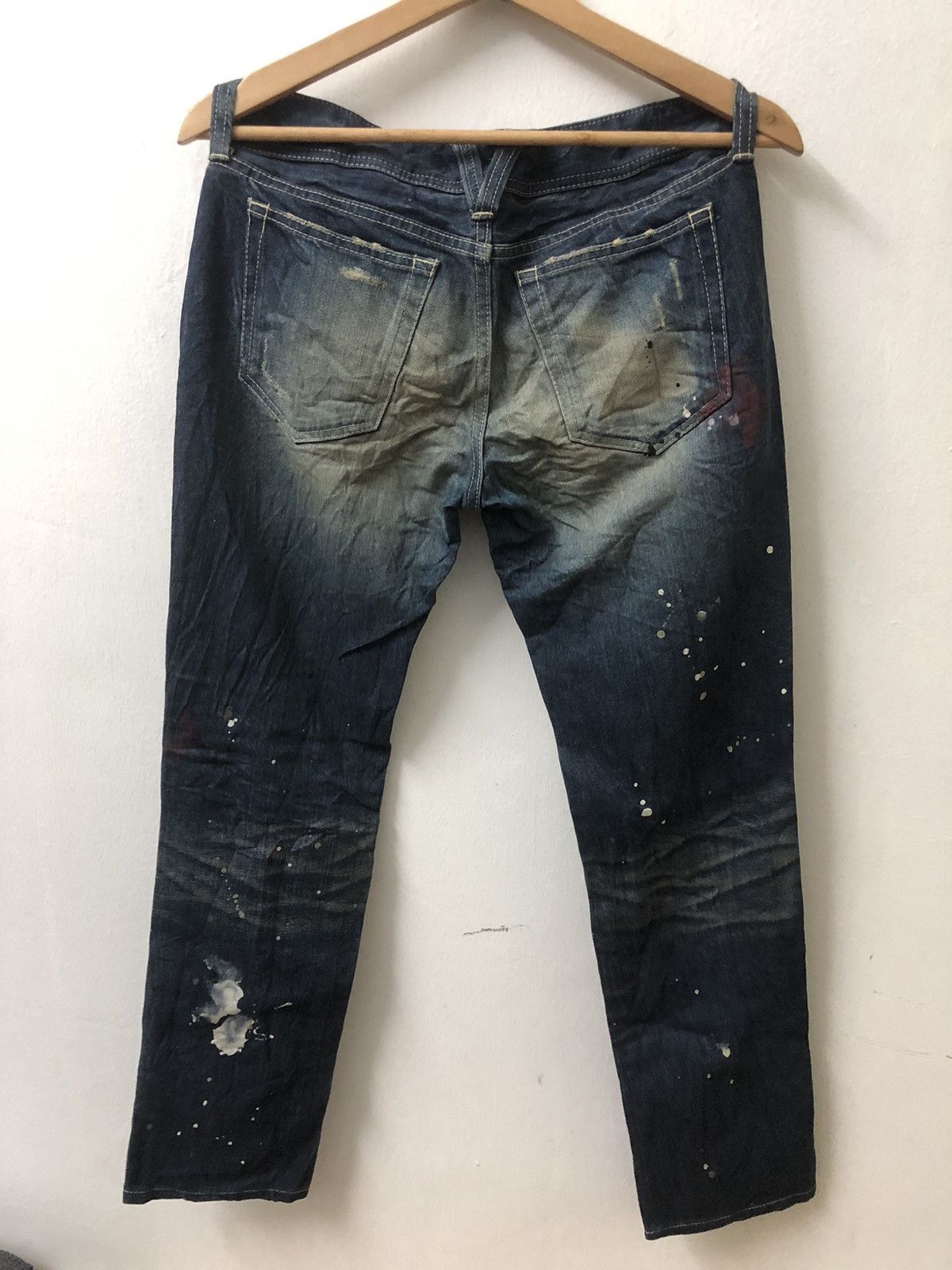 Japanese Brand × Vanquish Vanquish Destroyed Mud Wash Painted Jeans Size US 30 / EU 46 - 10 Thumbnail