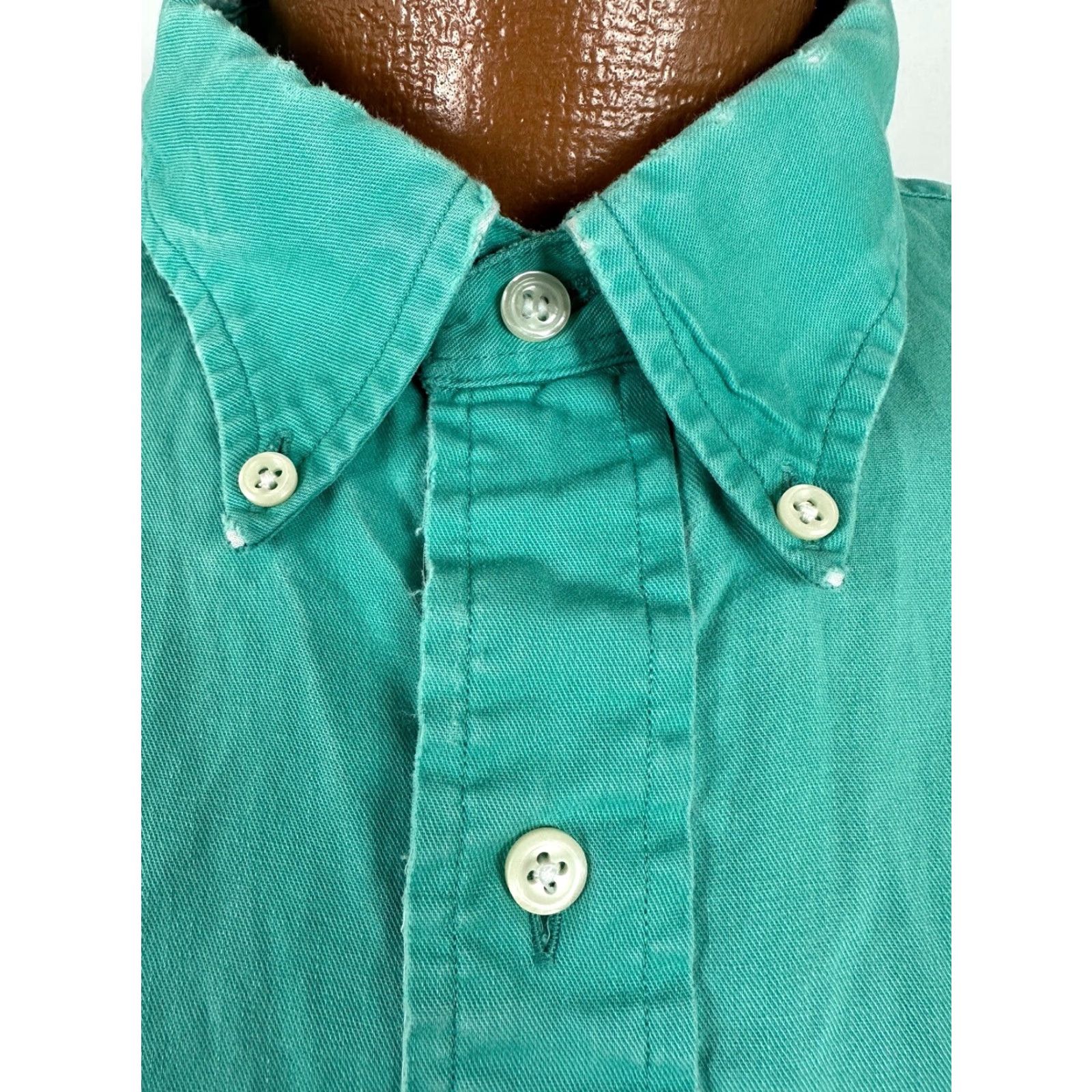 Ralph Lauren VINTAGE Ralph Lauren Shirt Mens 2XL Oversize Frays Holes Grunge Distressed Green Shirt Mens 2XL Oversize Grunge Distressed Green Size US XXL / EU 58 / 5 - 3 Thumbnail