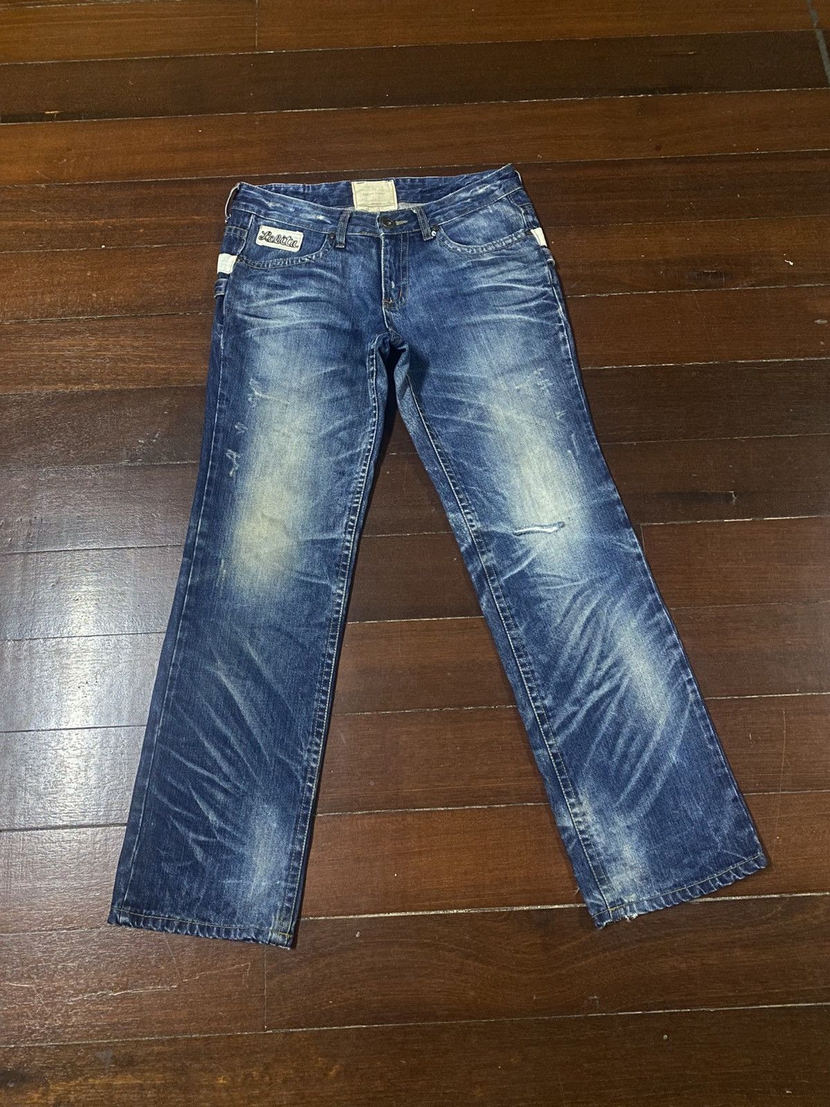 If Six Was Nine Rare LOLITA BY CONCEPT CLUB BY EXOTIC DENIM BUCKLE PANTS Size US 35 - 10 Thumbnail