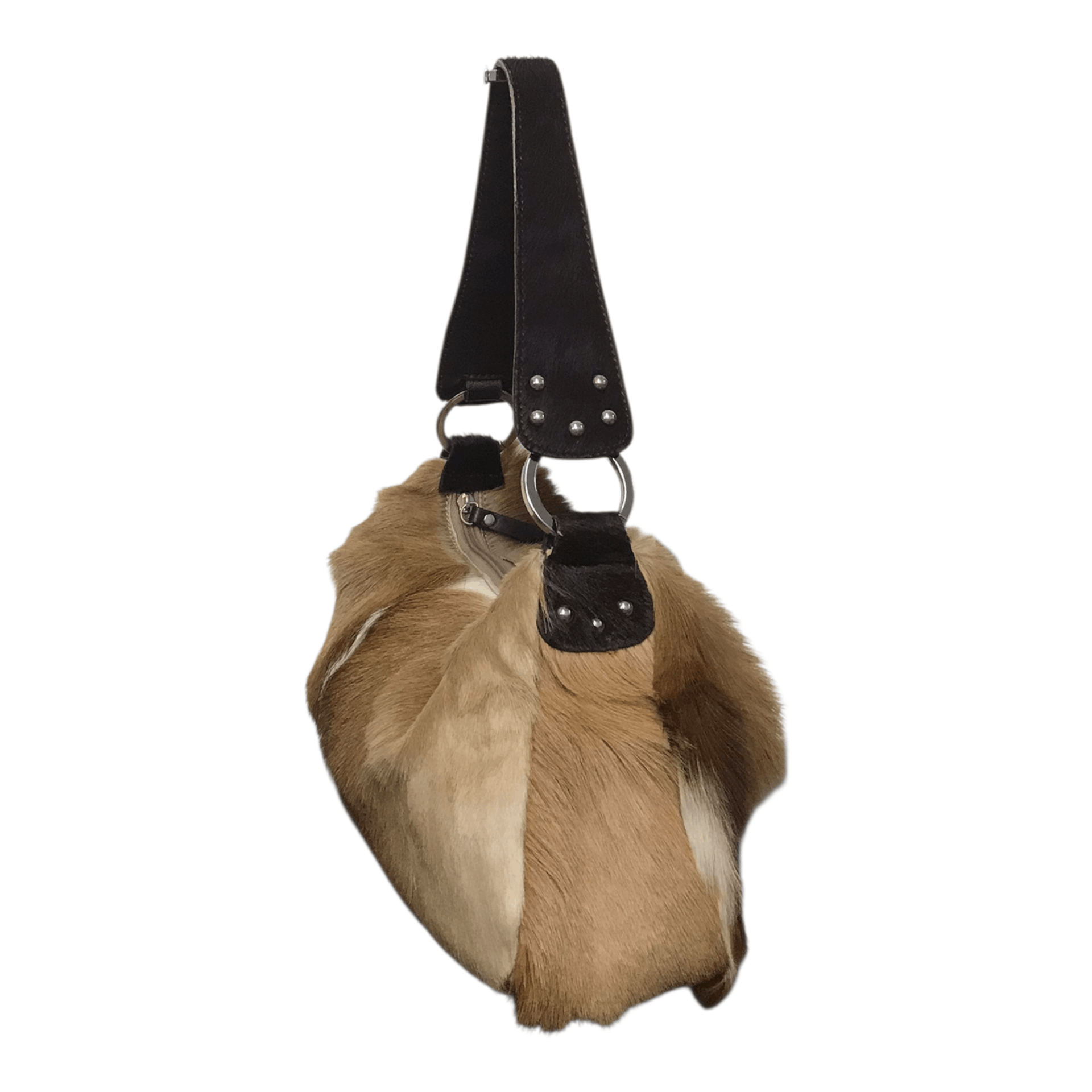 Genuine Leather Luna Borsa Genuine Leather Mink Fir Handbag Size ONE SIZE - 7 Thumbnail