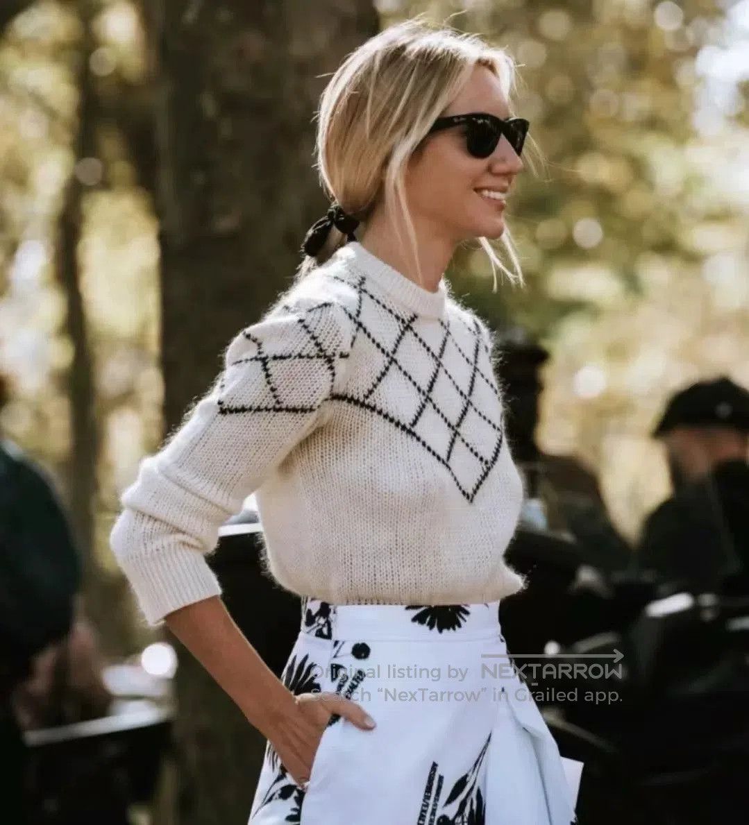 Saint Laurent Paris Saint Laurent SLP 21FW Argyle Cropped Sweater. Size XS / US 0-2 / IT 36-38 - 5 Thumbnail