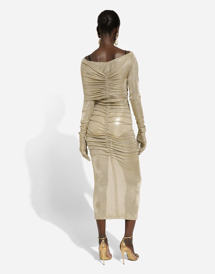 Dolce & Gabbana o1y0825 Midi Dress in Gold Size M / US 6-8 / IT 42-44 - 4 Thumbnail