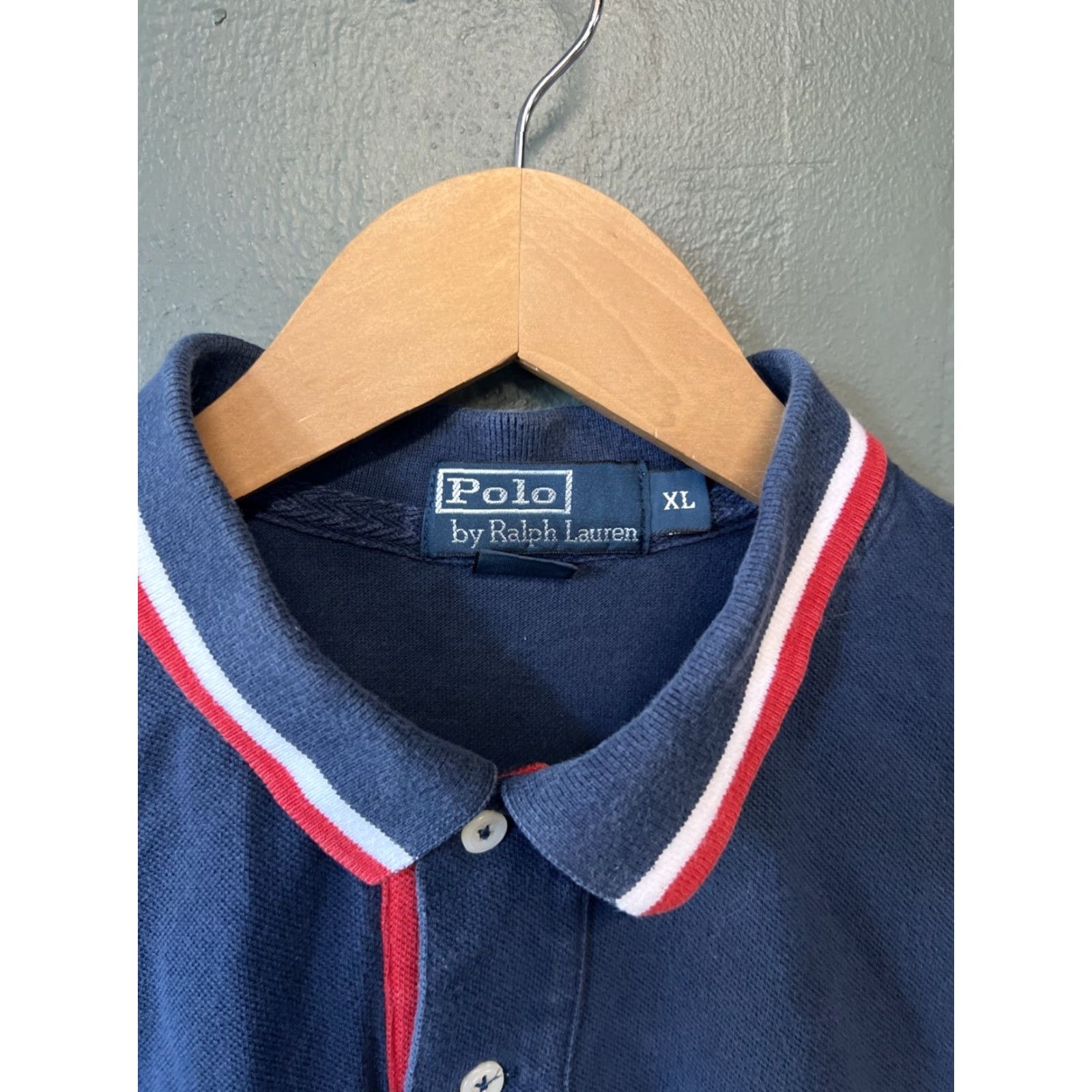 Ralph Lauren VINTAGE Ralph Lauren Polo Vent Holes Shirt Mens Blue XL Polo Shirt Mens Blue 90s Vintage Big Pony Classic Cotton Short Sleeve Size US XL / EU 56 / 4 - 2 Thumbnail