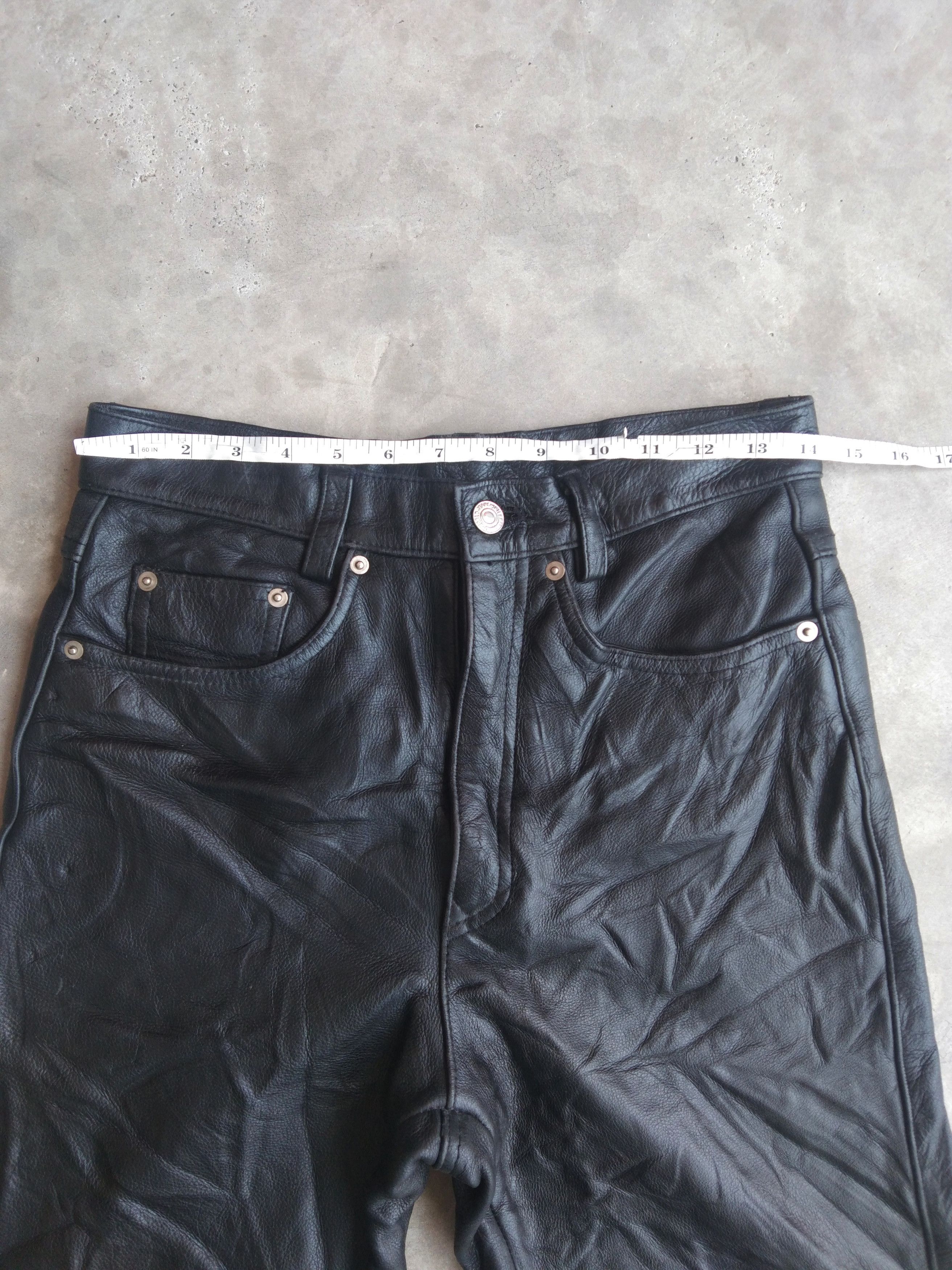Vintage 90s Storm Leather Pants Black Size US 28 / EU 44 - 6 Thumbnail
