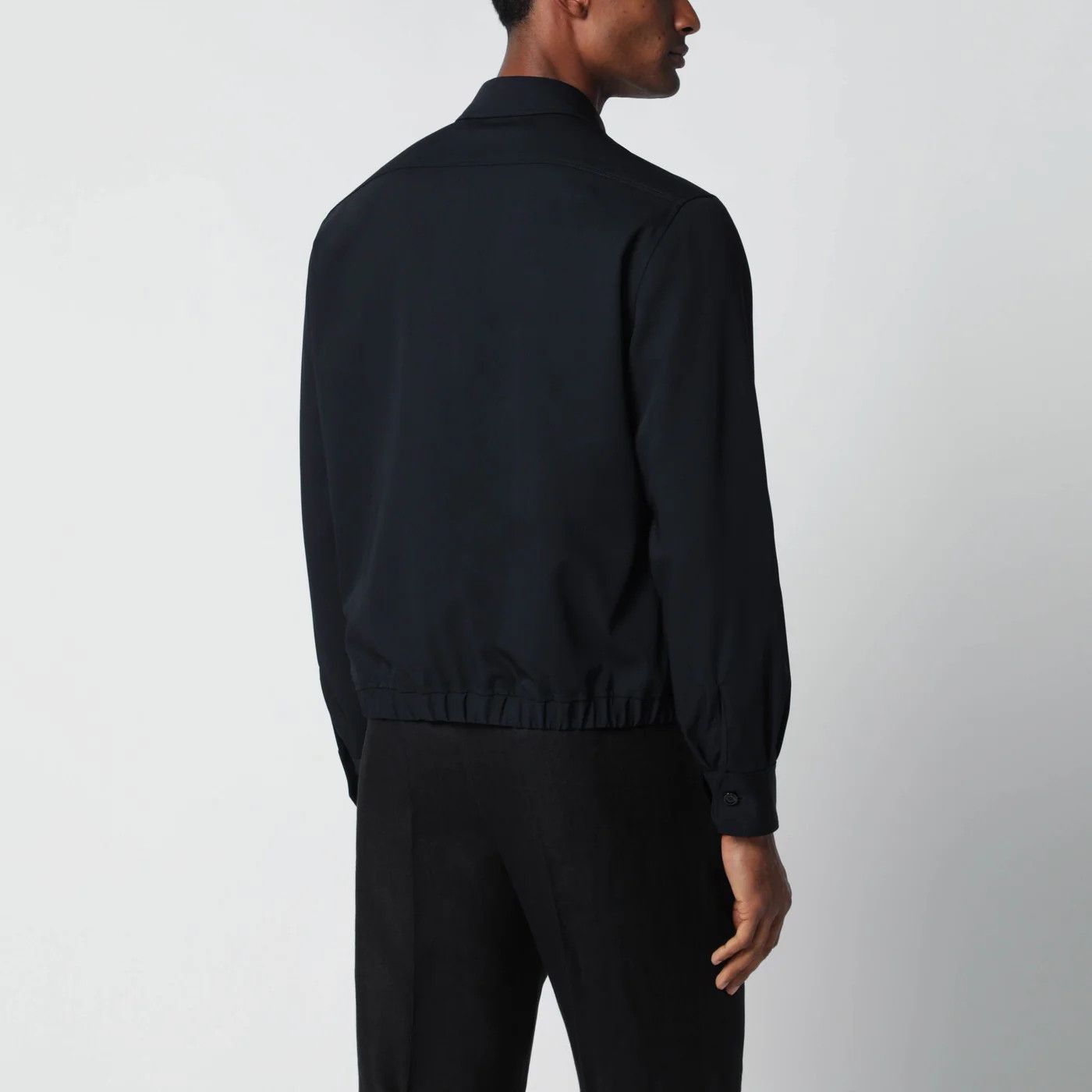 Lardini o1d2blof0526 Wool Shirt Jacket in Navy Blue Size US M / EU 48-50 / 2 - 3 Thumbnail