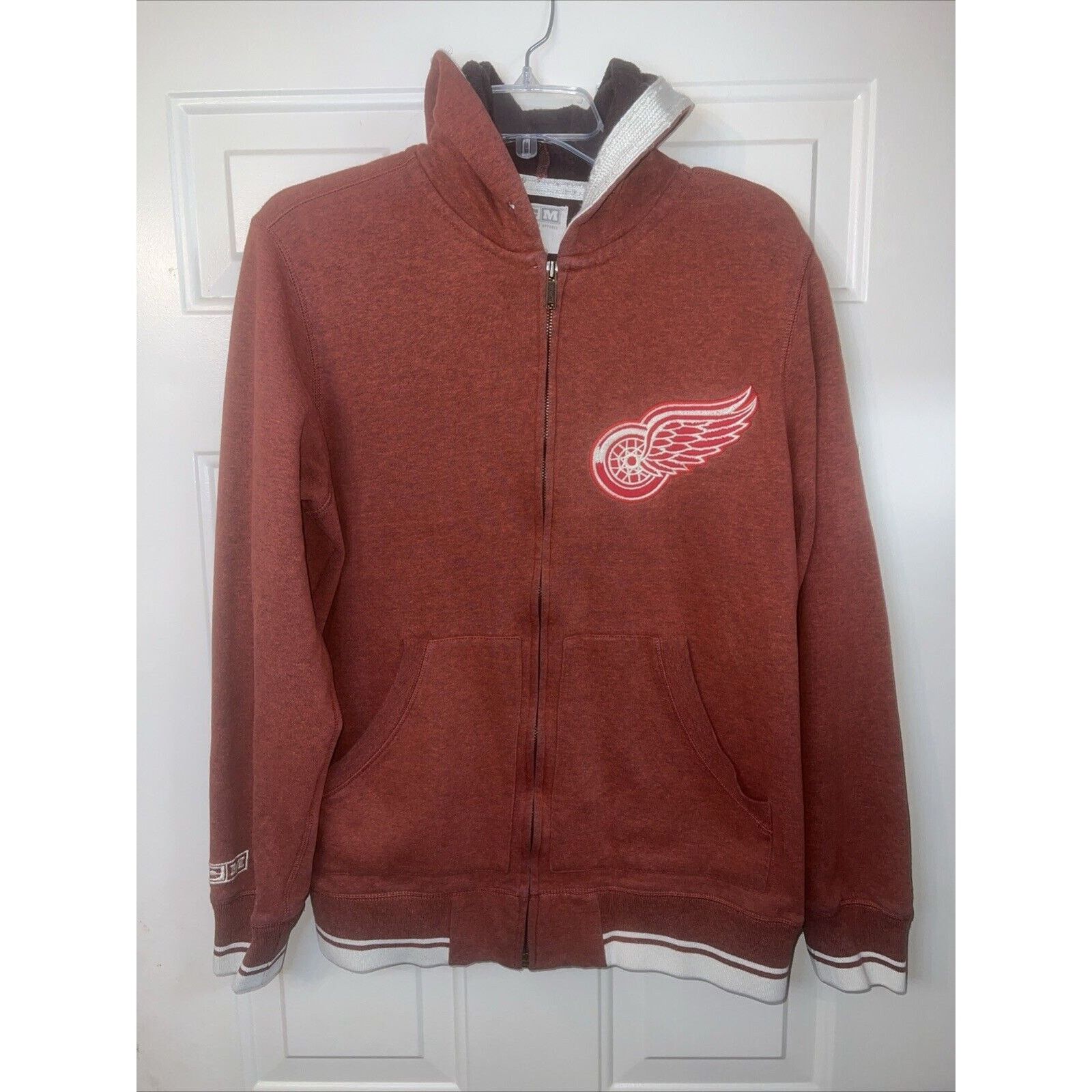 Ccm Vintage Detroit Red Wings Hoodie Jacket Full Zip Men Medium Size US M / EU 48-50 / 2 - 1 Thumbnail