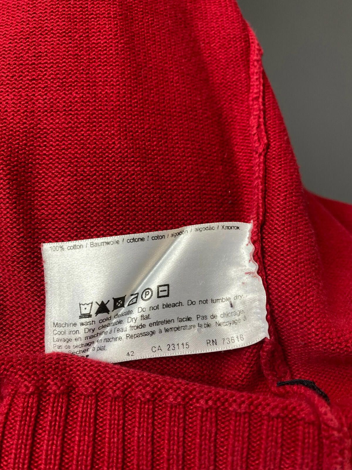 Hugo Boss Men Hugo Boss Red Cotton Long Sleeve Knit Sweater Size 52 Size US M / EU 48-50 / 2 - 11 Thumbnail