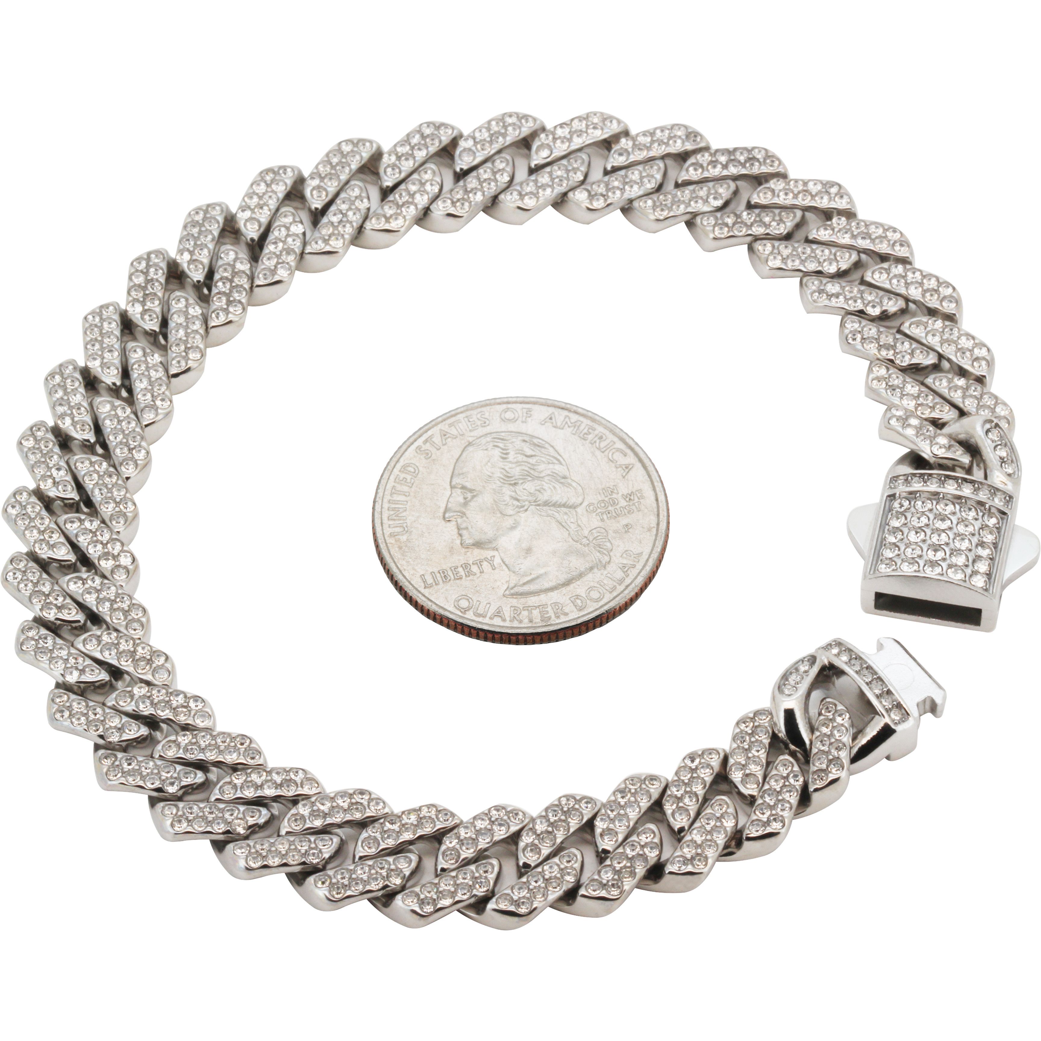 Other 316L SS AAA CZ 10mm Cuban Link Bracelet 8.2” Size ONE SIZE - 1 Thumbnail