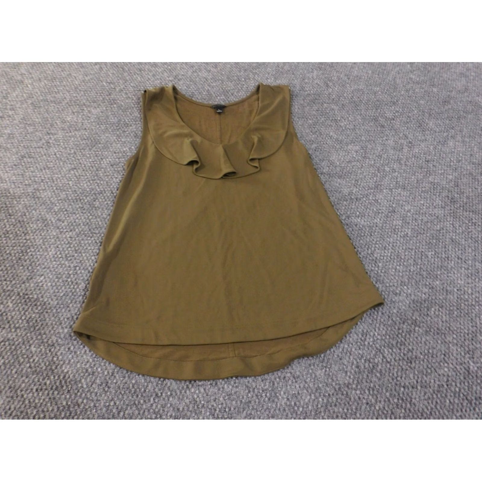 Ann Taylor Ann Taylor Loft Blouse Shirt Womens Large Green Sleeveless Round Neck Polyester Rayon Knit Casual Size L / US 10 / IT 46 - 3 Thumbnail