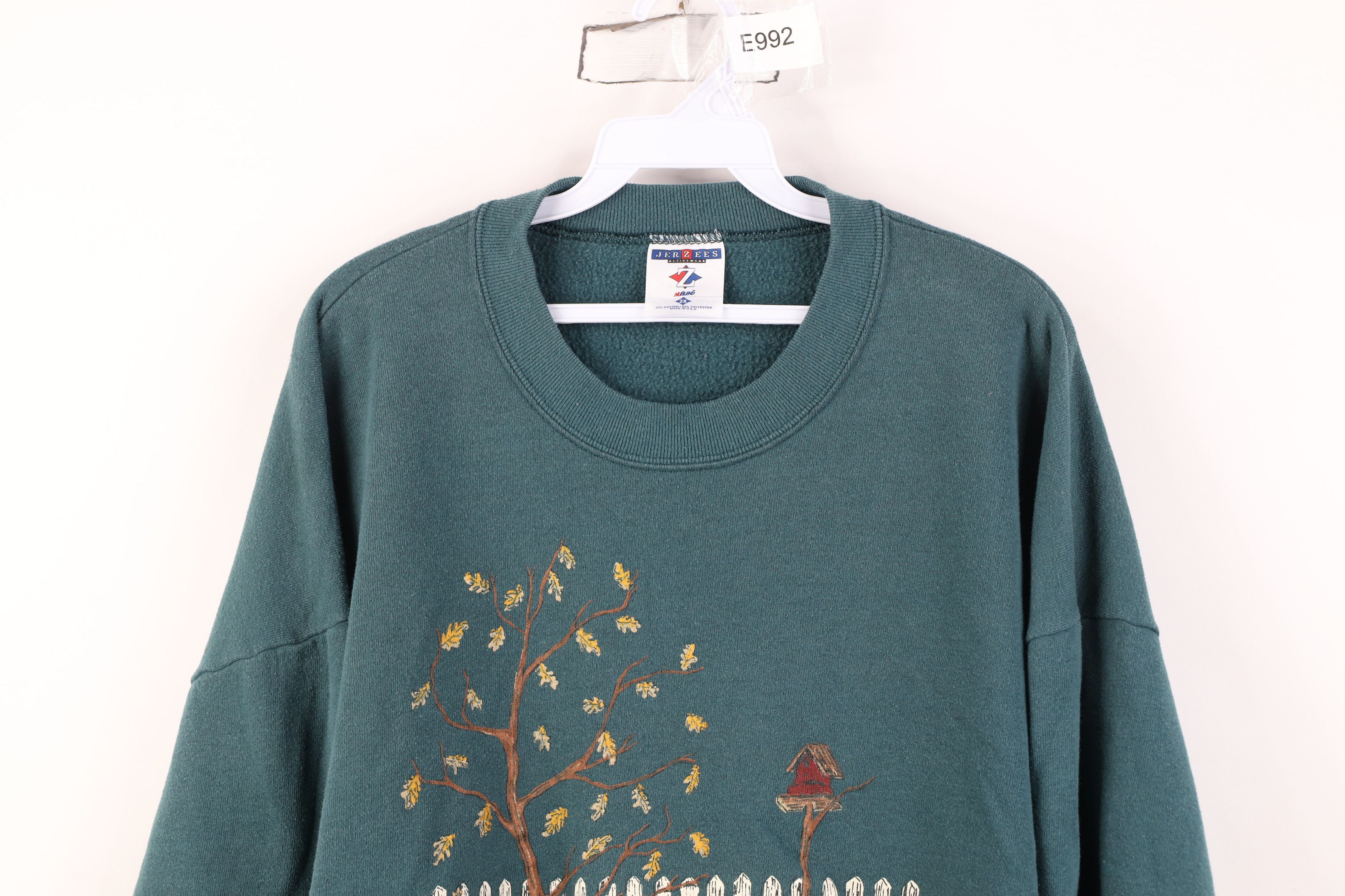 Vintage Vintage 90s Streetwear Country Fall Leaf Sweatshirt USA Size XXL / US 16-18 / IT 52-54 - 2 Thumbnail