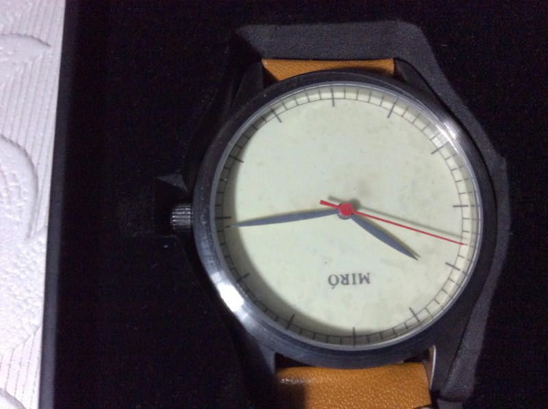 Designer Miro cream /Brown Men's leather strap Watch Size ONE SIZE - 9 Thumbnail