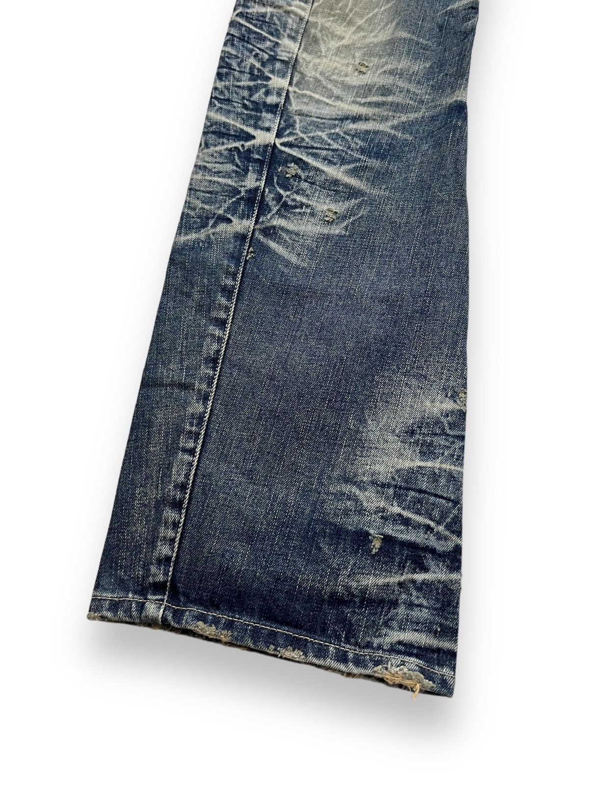 BIGI 🔥Vtg RATTLE TRAP Acid Mud Wash Distressed Punk Flare Denim Size US 31 - 11 Thumbnail