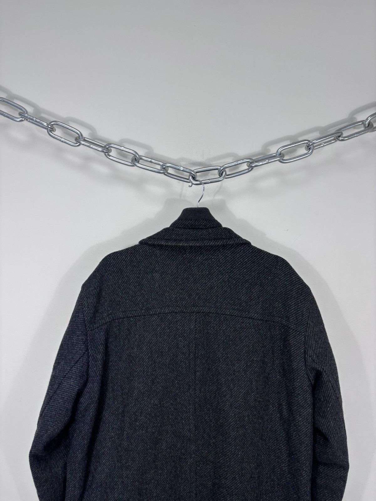 Hugo Boss Hugo Boss Men’s Herringbone Dark Grey Wool Blend Overcoat Size US M / EU 48-50 / 2 - 19 Thumbnail