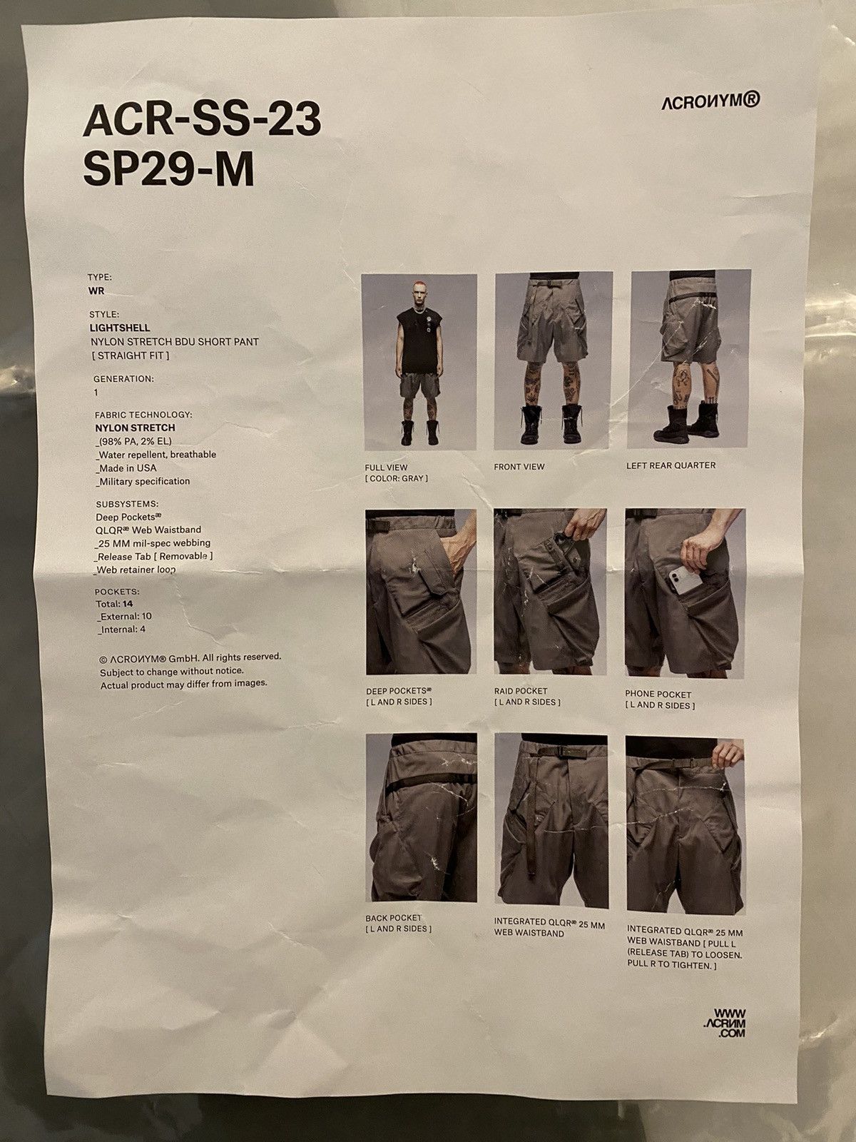 Acronym Acronym SP29-M Shorts XL Brand New Size US 38 / EU 54 - 20 Thumbnail