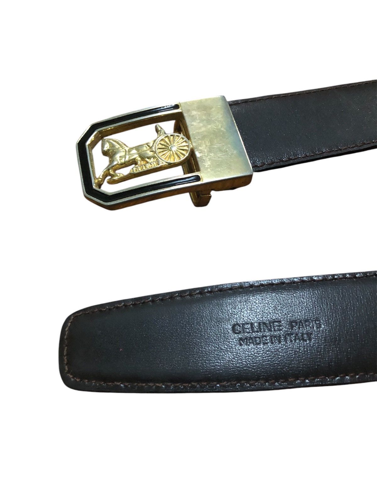 Celine × Designer Vintage Celine Leather Belt (unisex) Size 30 - 7 Thumbnail