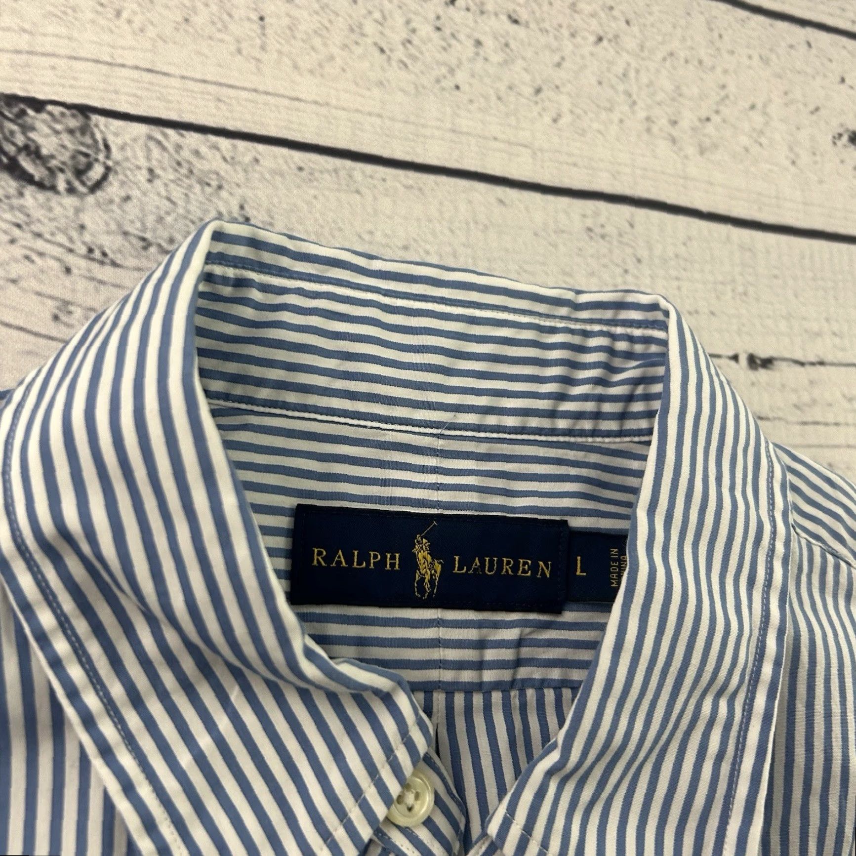 Polo Ralph Lauren Ralph Lauren Striped Short Sleeve Button Front Shirt Men's L Blue White Size US L / EU 52-54 / 3 - 2 Thumbnail