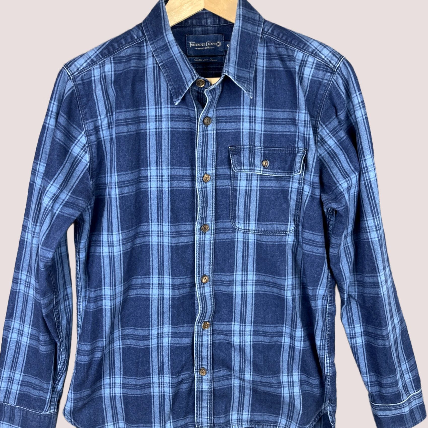 Freenote Cloth Freenote Cloth Shirt Mens Small Blue Plaid Flannel Woven Japan Fabric USA Made Size US S / EU 44-46 / 1 - 1 Thumbnail