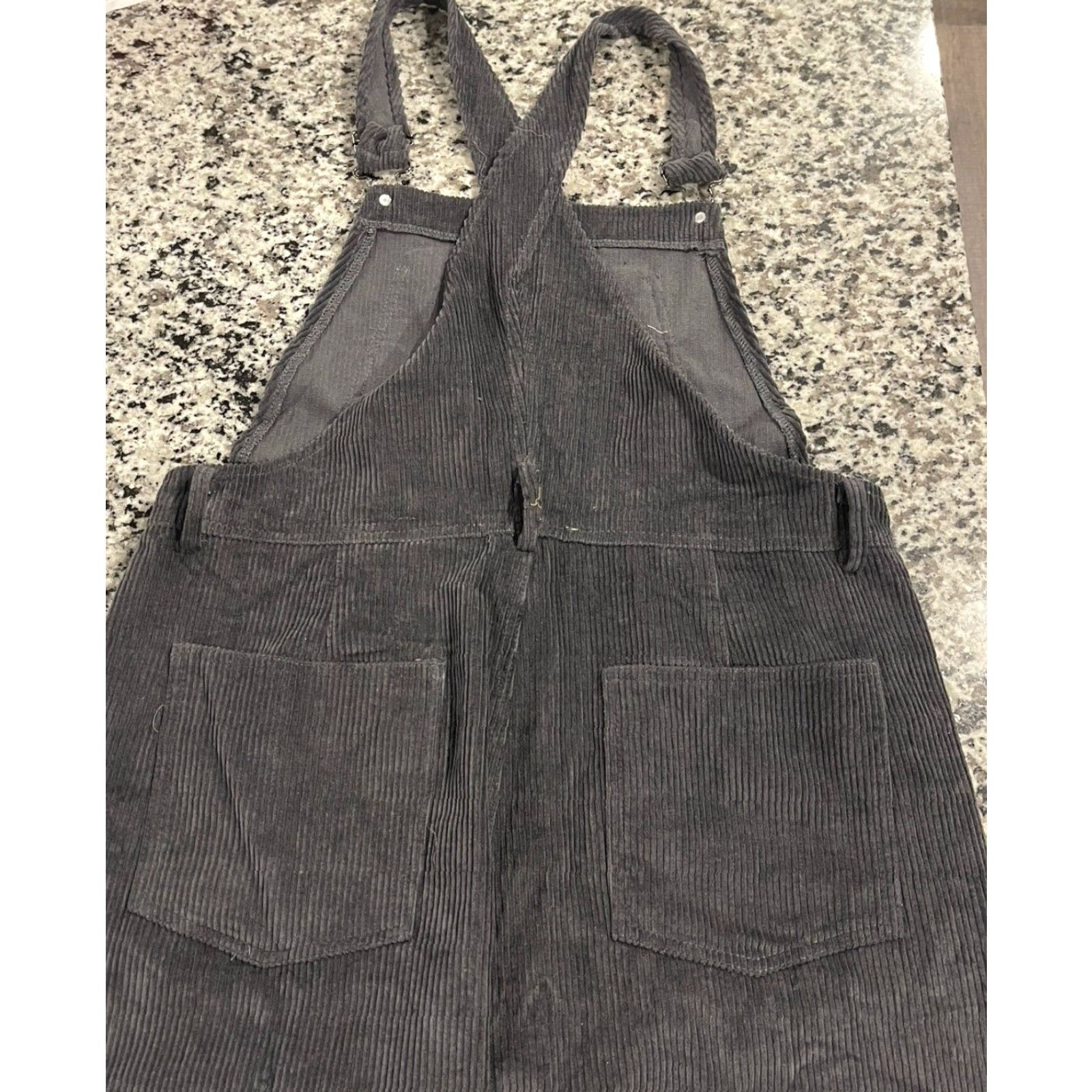 Vintage VINTAGE By Together Women's Corduroy Overalls Sleeveless Medium Gray Casual Dress Size 32" / US 10 / IT 46 - 5 Thumbnail