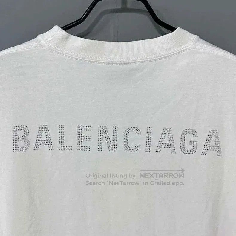 Balenciaga Balenciaga White Crystal Logo T-shirt. Size US M / EU 48-50 / 2 - 4 Thumbnail