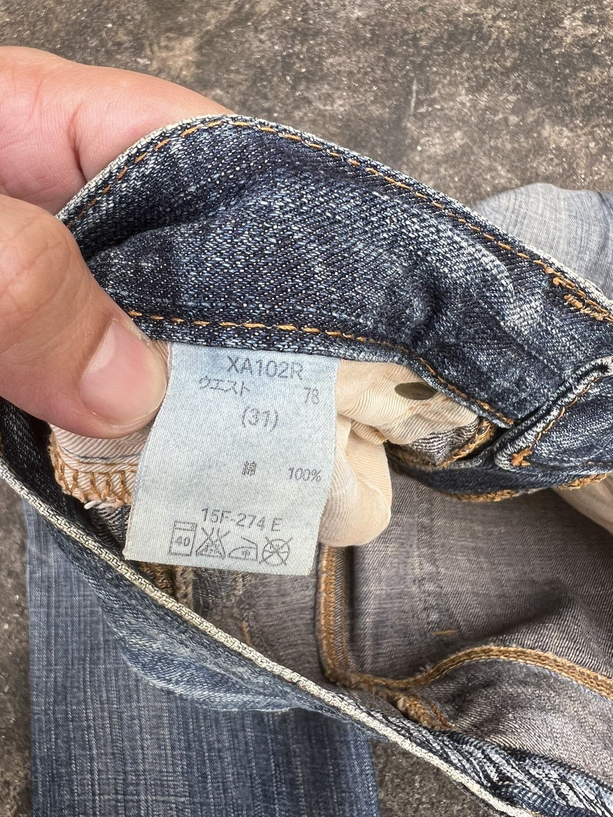 Japanese Brand × Vintage VINTAGE BACK NUMBER DISTRESSED JEANS Size US 31 - 17 Thumbnail