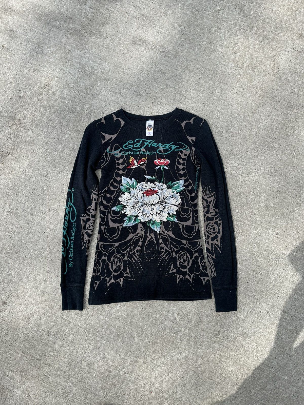 Ed Hardy Ed Hardy By Christian Audigier White Long sleeve Tee Size S Size S / US 4 / IT 40 - 2 Thumbnail