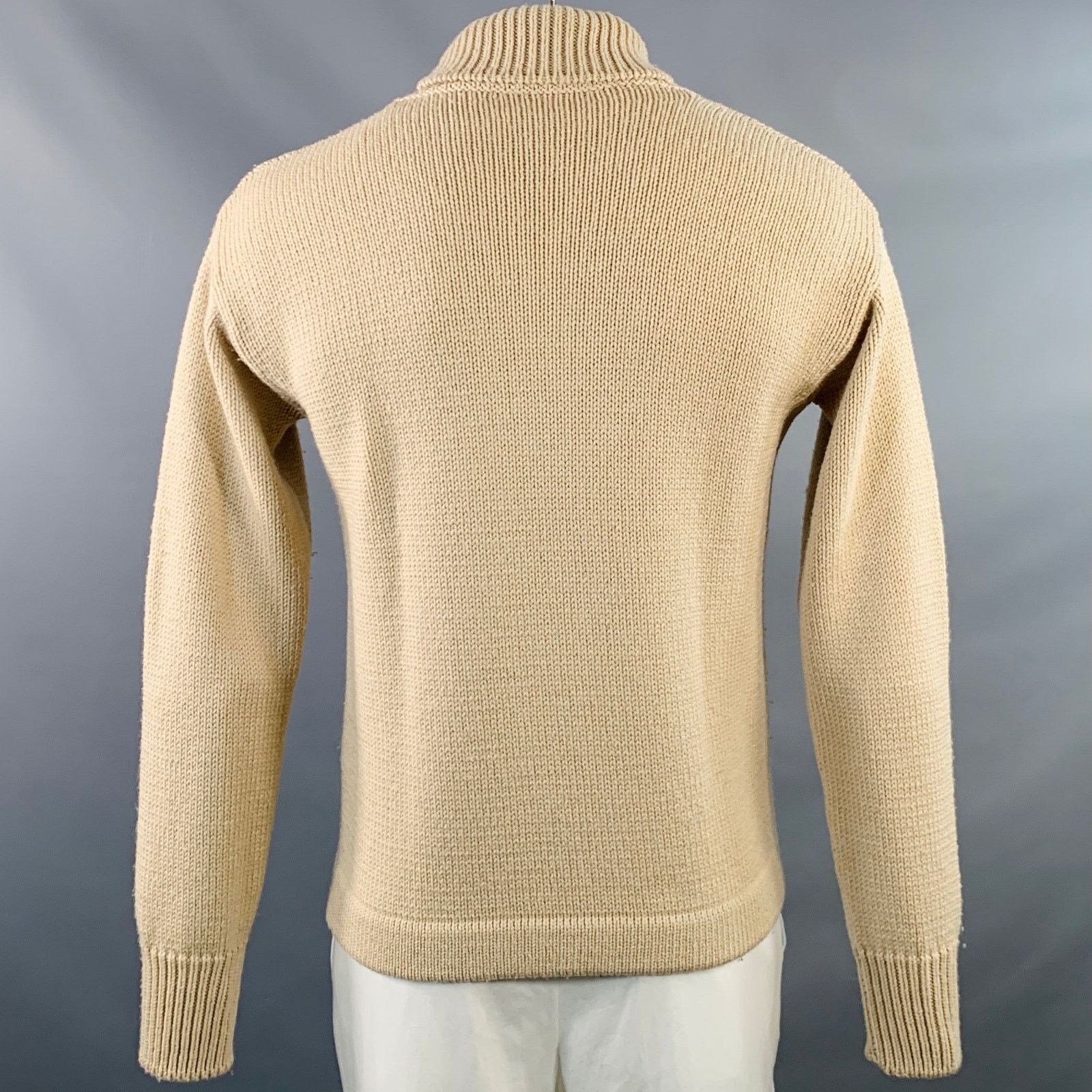 GRP GRP Size L Beige Knit Merino Wool Turtleneck Sweater Size US L / EU 52-54 / 3 - 3 Thumbnail