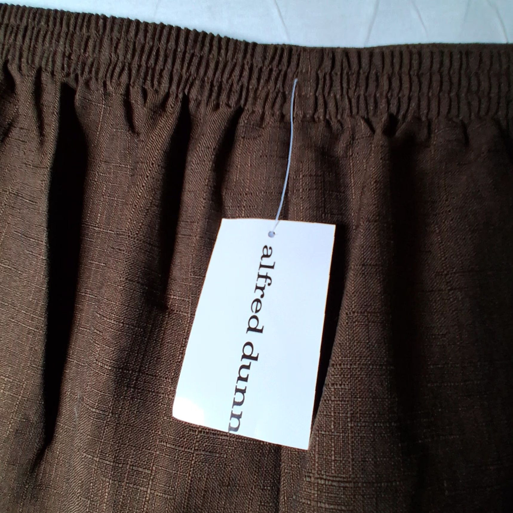 Vintage VINTAGE Alfred Dunner Pants Plus Size 20 Brown Woven Slacks Elastic Waist Pull On Dress Pants Women Size 42" / US 20 - 3 Thumbnail