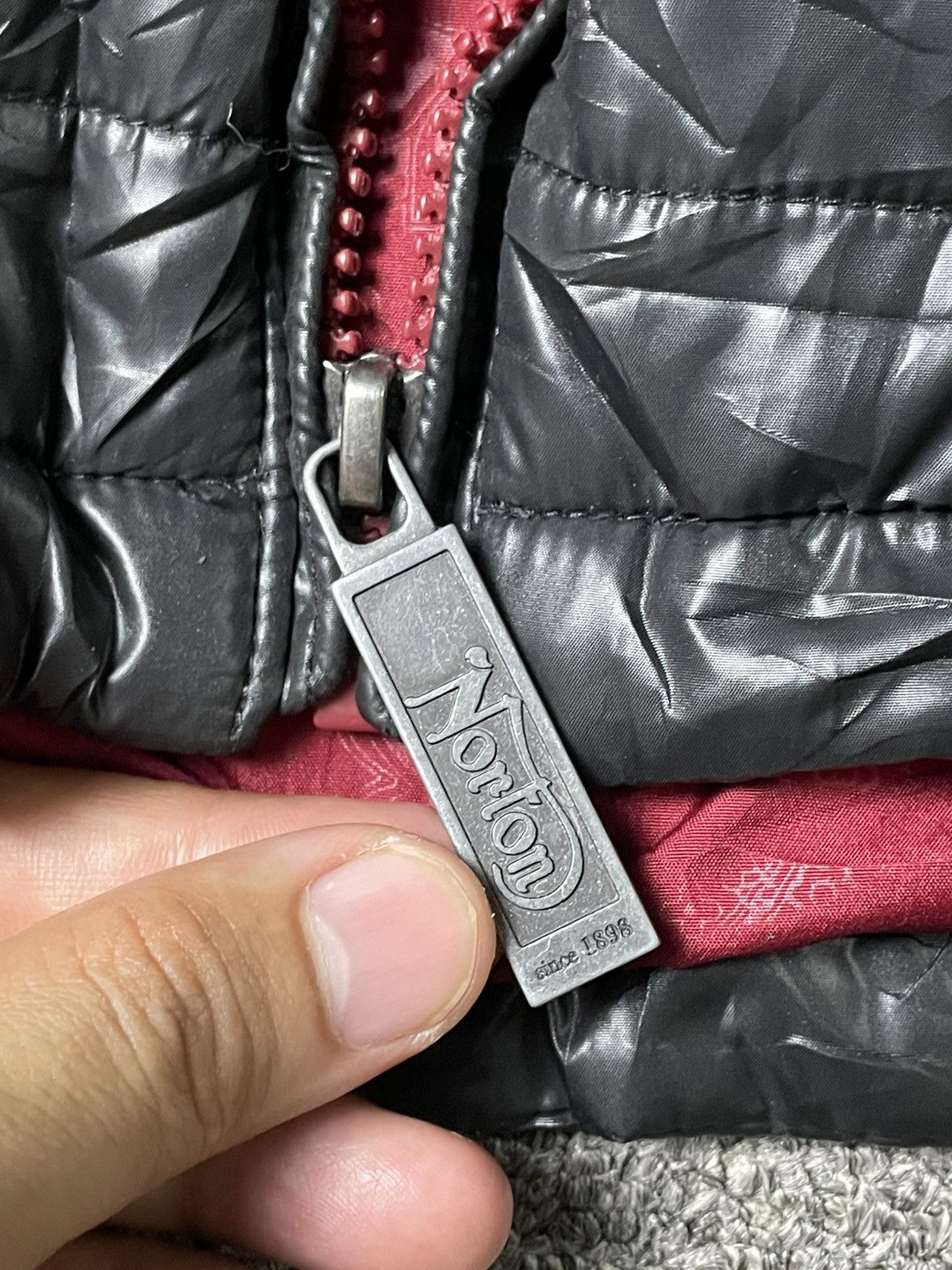 Japanese Brand × Norton × Vintage NORTON Embroidered Biker Leather Jacket (134) Size US XXS / EU 40 - 12 Thumbnail