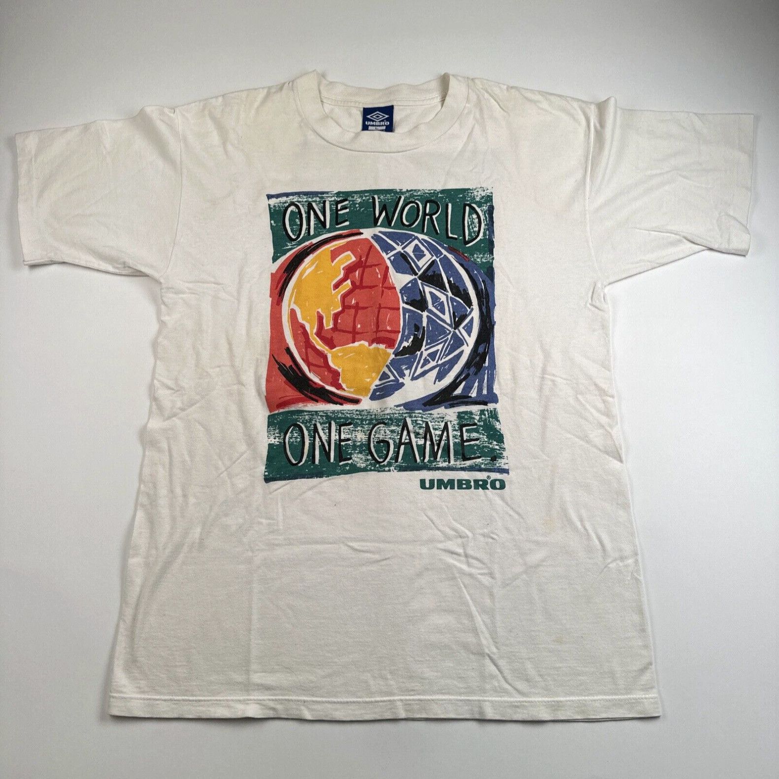 Umbro Vintage 90s Umbro Shirt Large One World One Game
