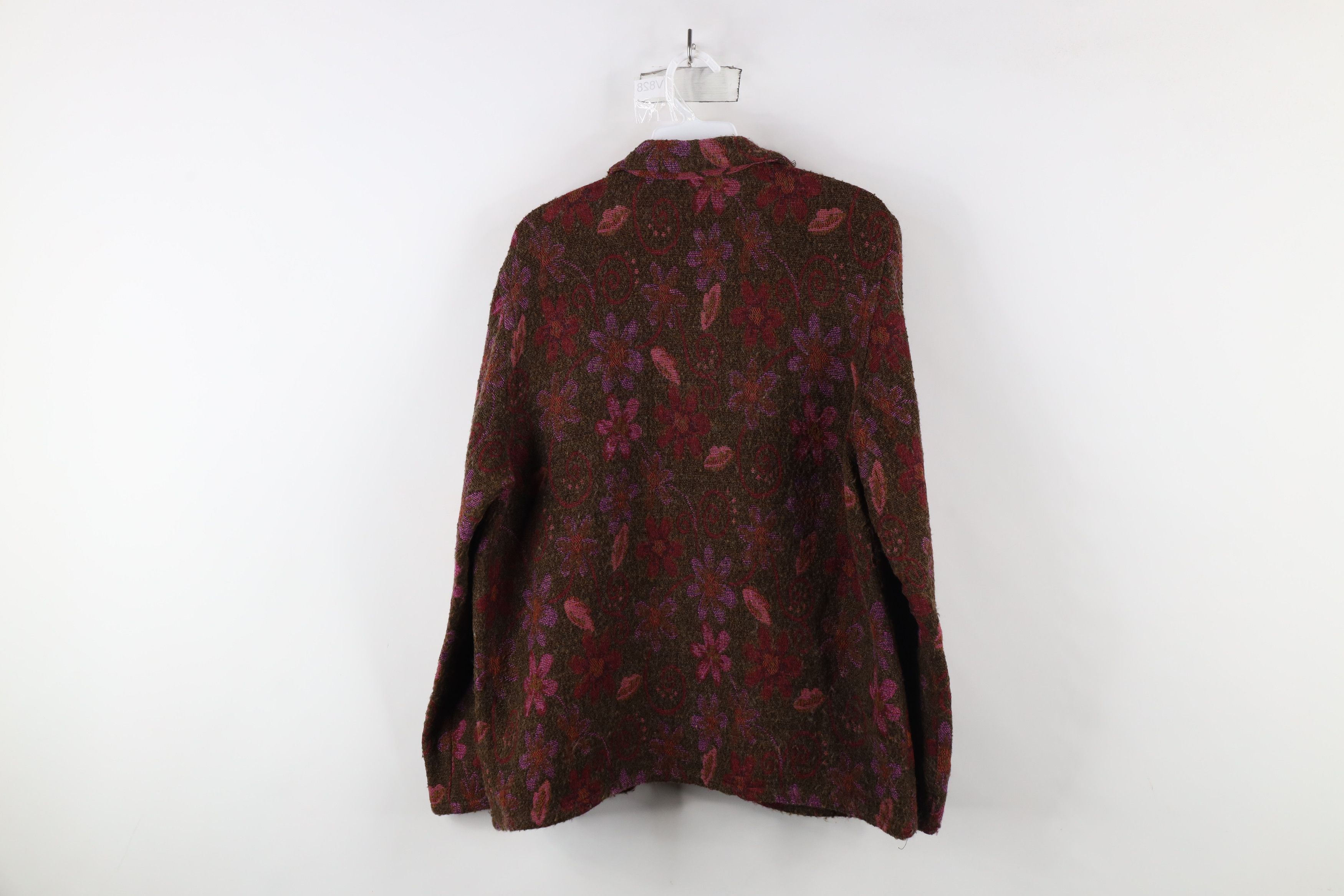 Vintage Vintage 90s Streetwear Knit Flower Sweater Blazer Jacket Size M / US 6-8 / IT 42-44 - 10 Thumbnail