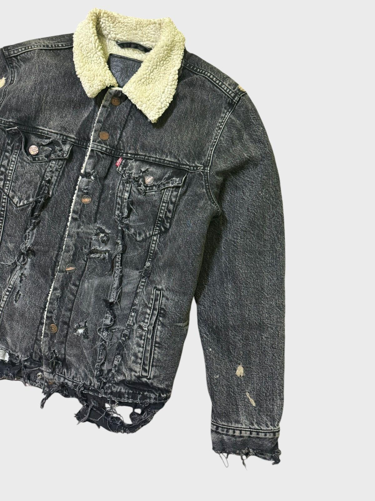 Levi's Levi's Distressed Denim Jacket Sherpa Jacket Size US M / EU 48-50 / 2 - 3 Thumbnail
