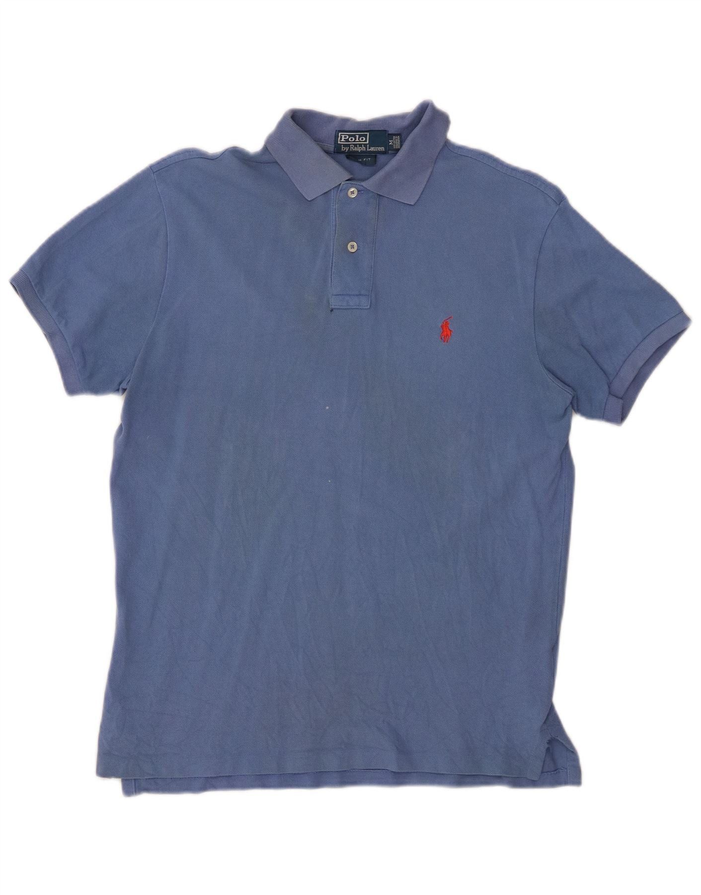 Polo Ralph Lauren Mens Slim Fit Polo Shirt Medium Blue Cotton Size US M / EU 48-50 / 2 - 1 Thumbnail