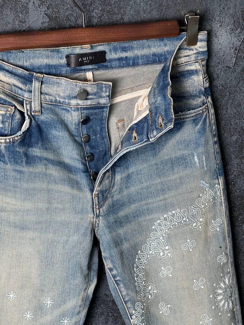 Amiri Amiri Blue Totem Print Denim Pants Size US 31 - 5 Thumbnail