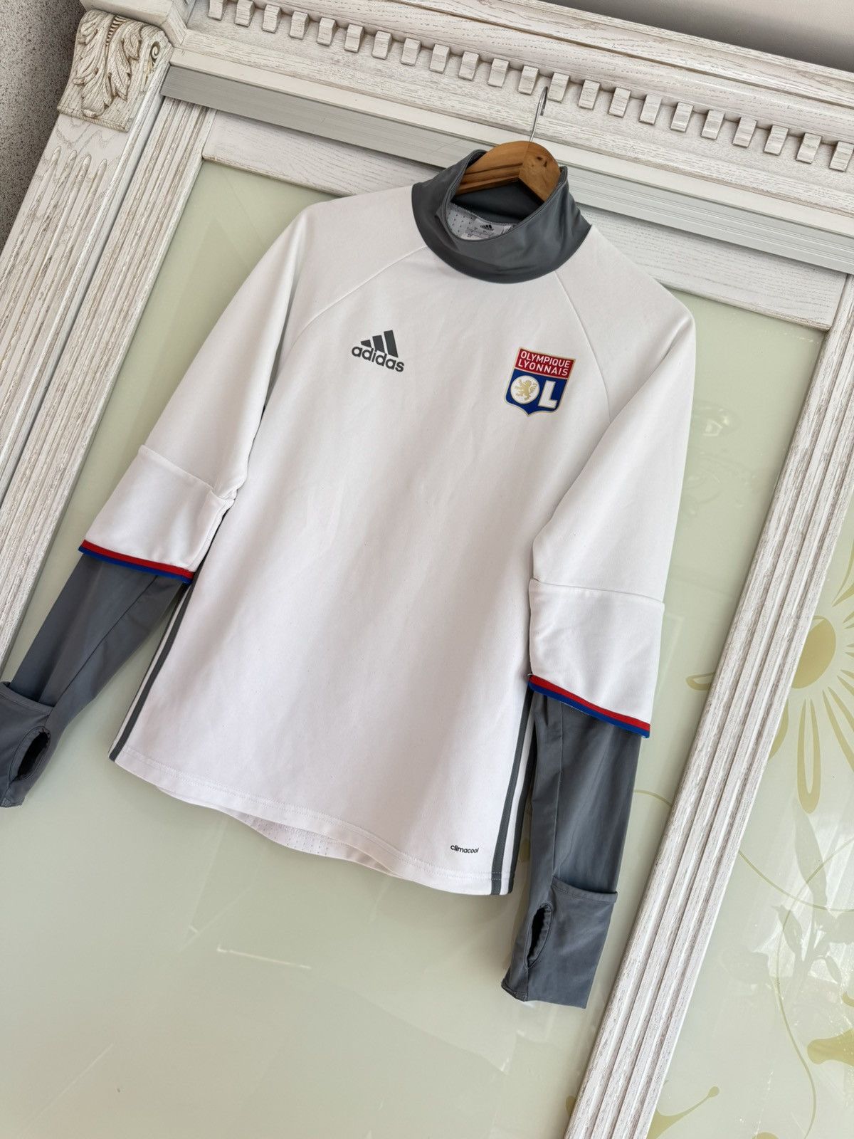 Adidas Olympique Lyon 2016-2017 Soccer Training Jersey Football Kit Size US S / EU 44-46 / 1 - 4 Thumbnail