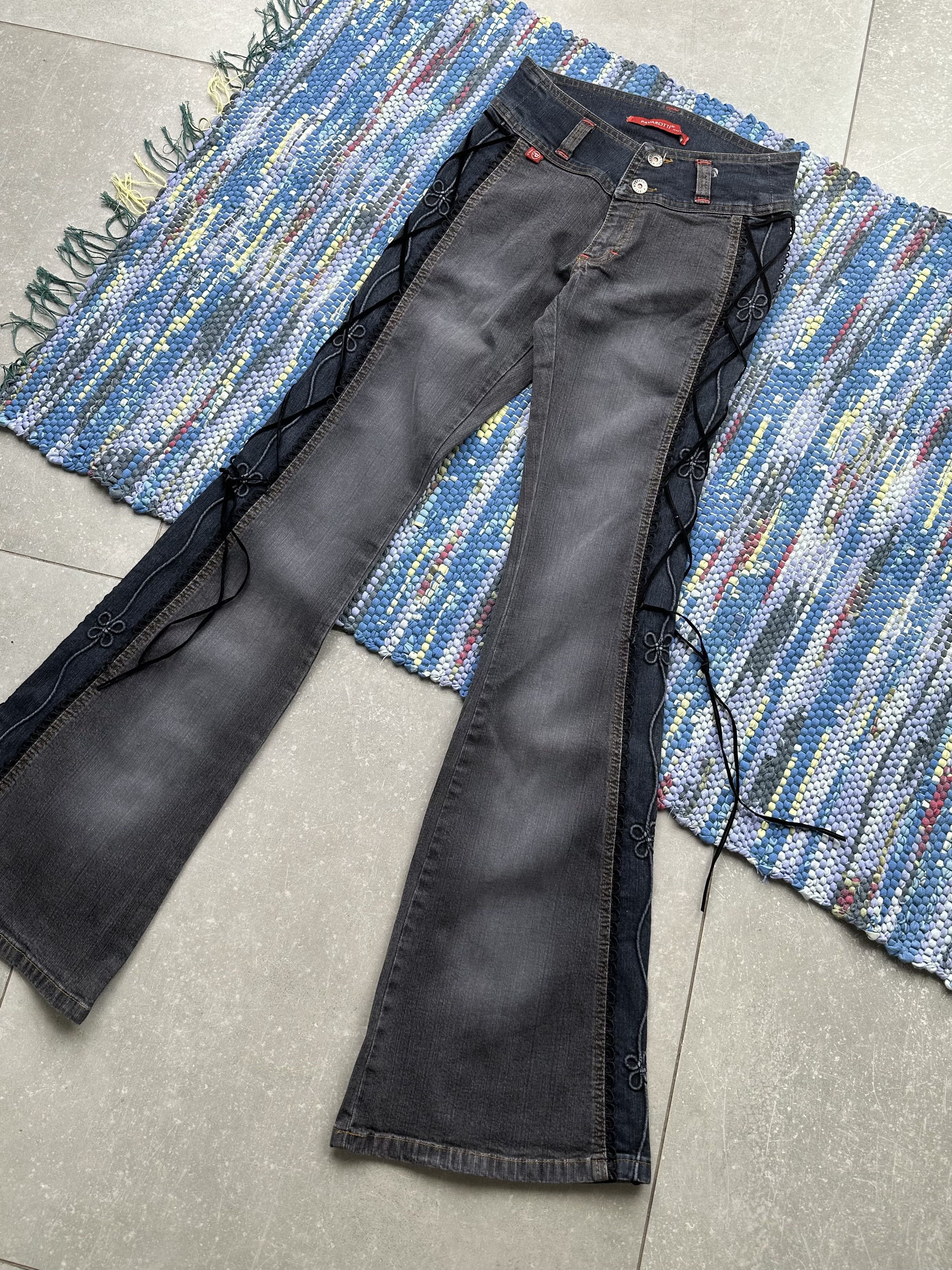 image of Avant Garde x Vintage Flare Bondage Jeans in Blue/Grey, Women's (Size 26)